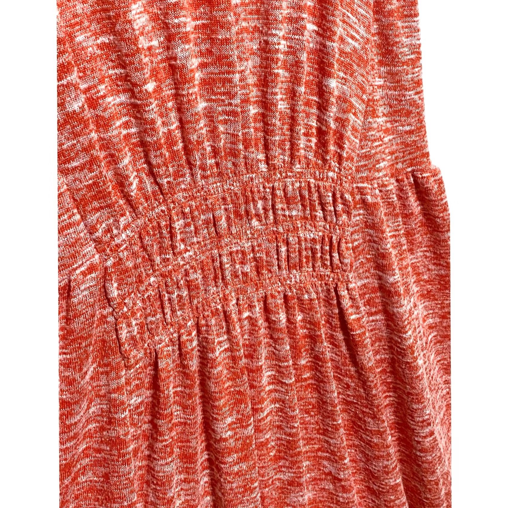 Ann Taylor Lou & Grey Loft Tiered Sleeveless Maxi Dress XS Space Dye Smocked Summer Stretch - Orange - Women - Dress Size XS / US 0-2 / IT 36-38 - 4 Thumbnail