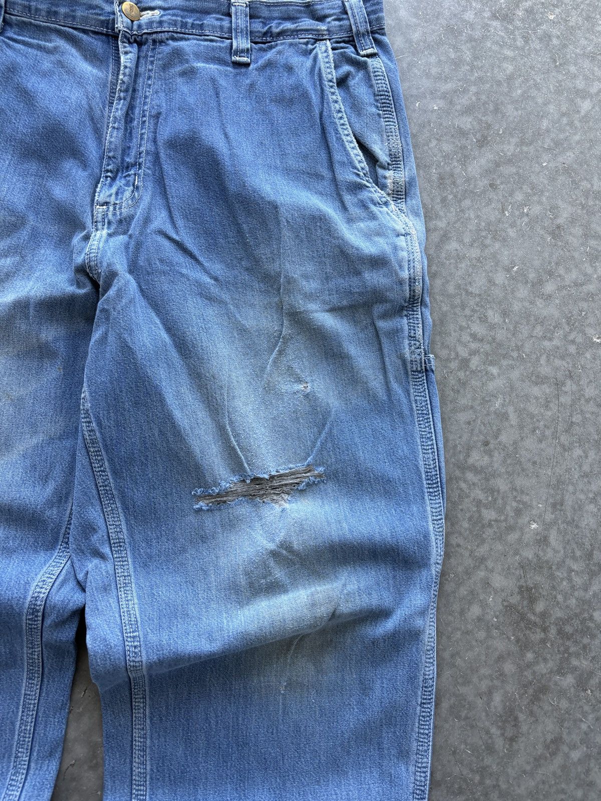 Carhartt Vintage Y2K Carhartt Carpenter Jeans 36x34 Thrashed Faded Size US 36 / EU 52 - 3 Thumbnail
