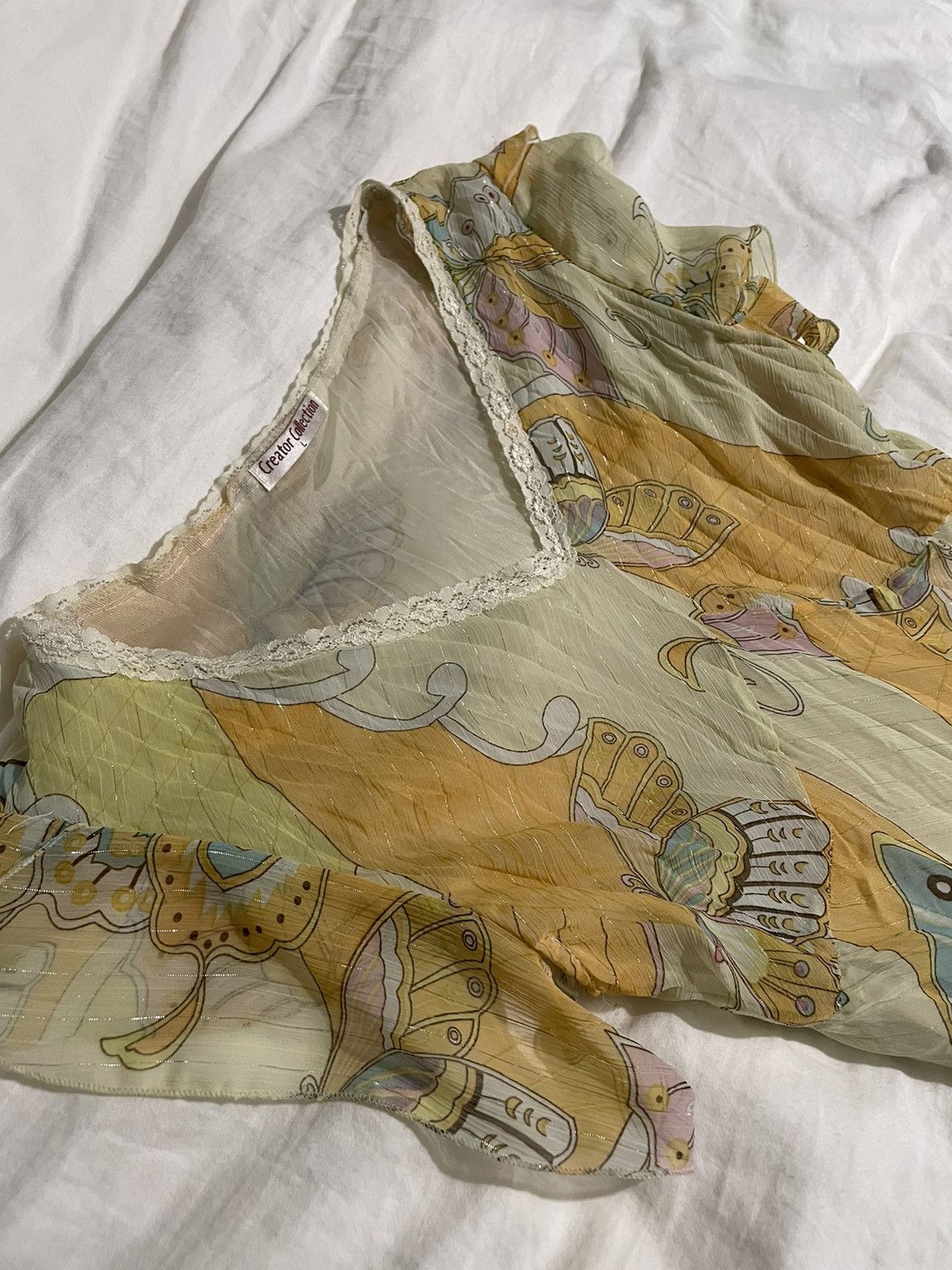 Vintage Yellow dress Size M / US 6-8 / IT 42-44 - 2 Thumbnail