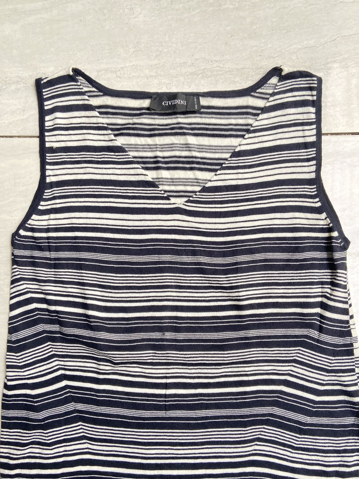 Designer CIVIDINI Striped Sleeveless T-shirt Size US XS / EU 42 / 0 - 3 Thumbnail