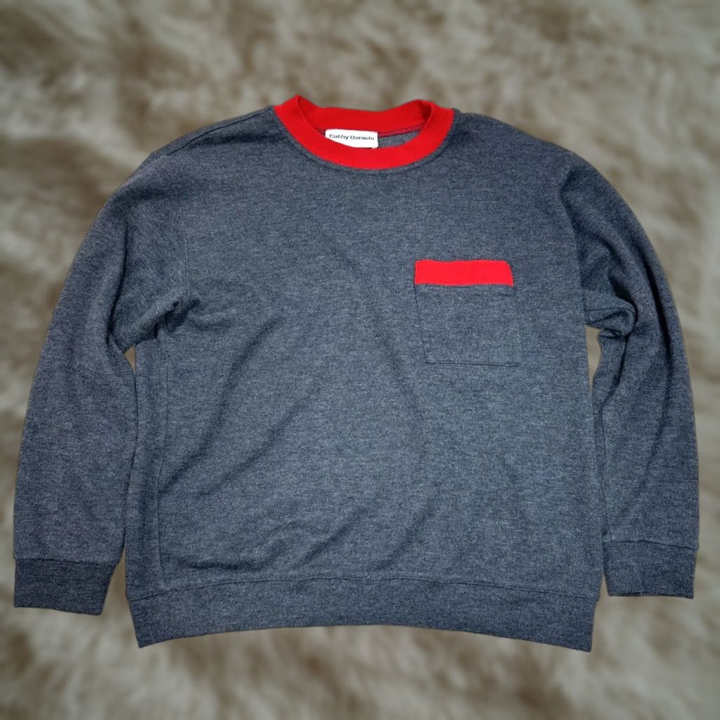 Vintage VINTAGE Cathy Daniels Women's Gray Sweater Pullover Crew Neck Sz L Size L / US 10 / IT 46 - 1 Thumbnail
