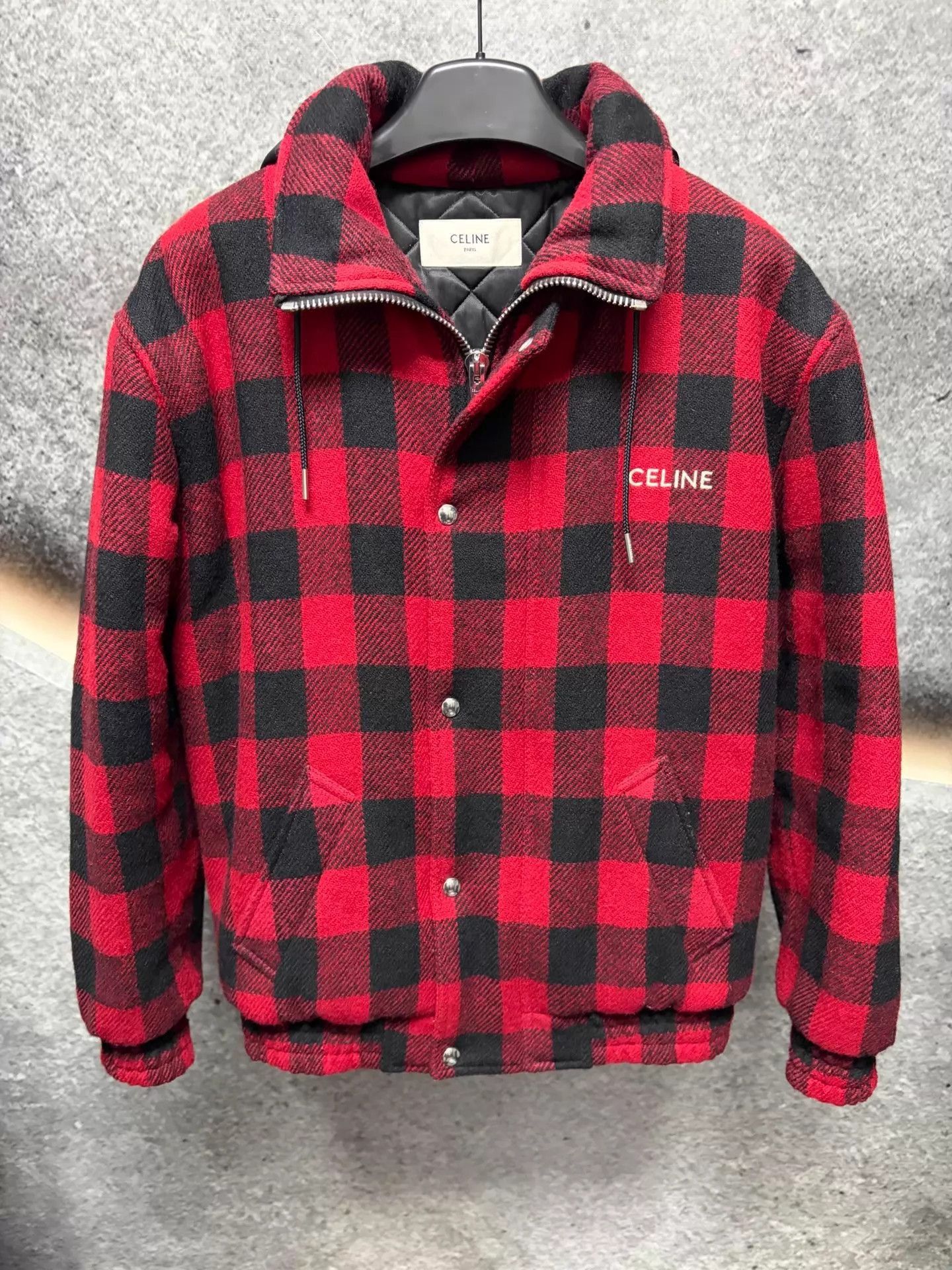 Celine Red Checkered Light Jacket Size M Size US M / EU 48-50 / 2 - 1 Thumbnail