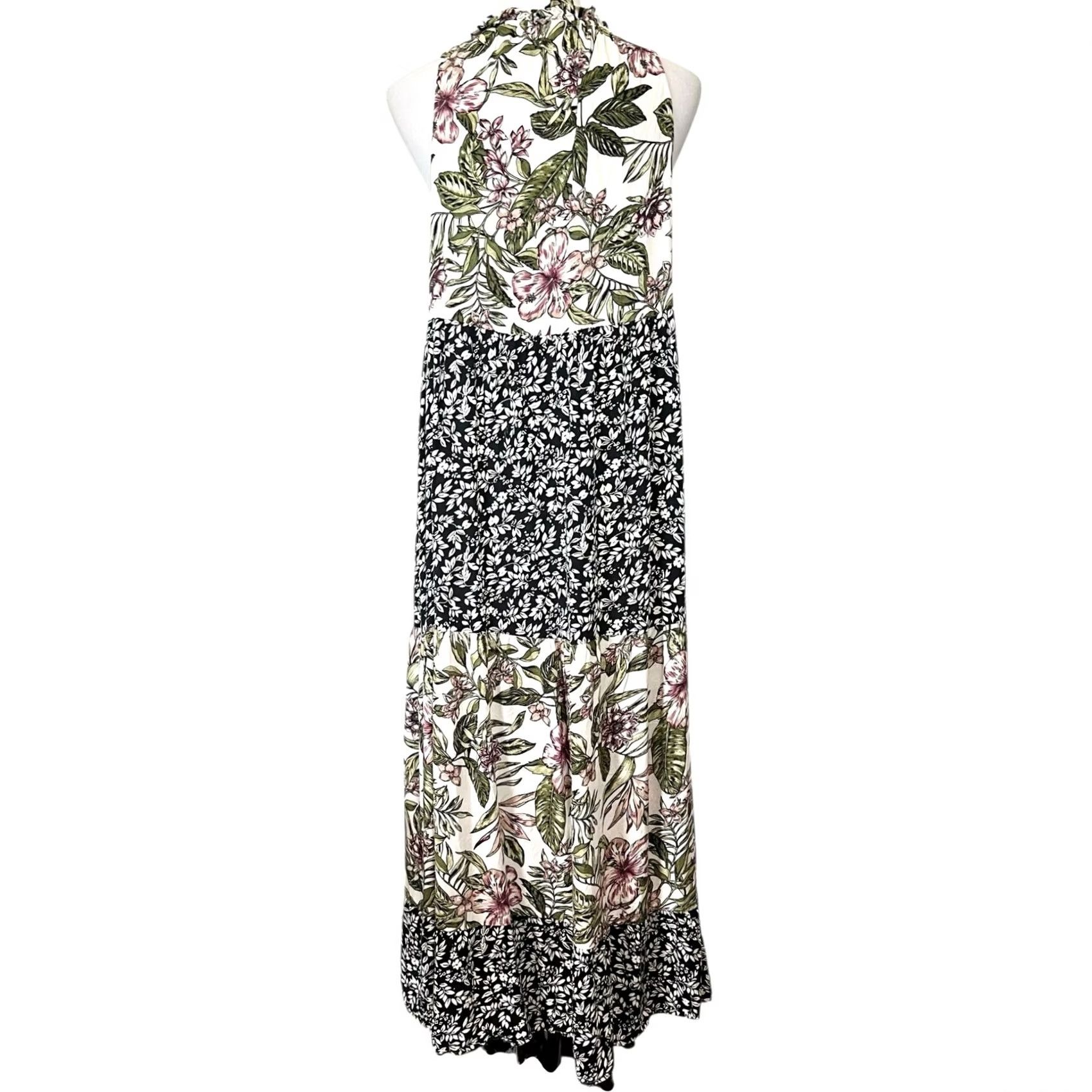 Vintage KAKTUS Womens Dress Floral Tiered Maxi Sleeveless Tassels Sz Large Size L / US 10 / IT 46 - 5 Thumbnail