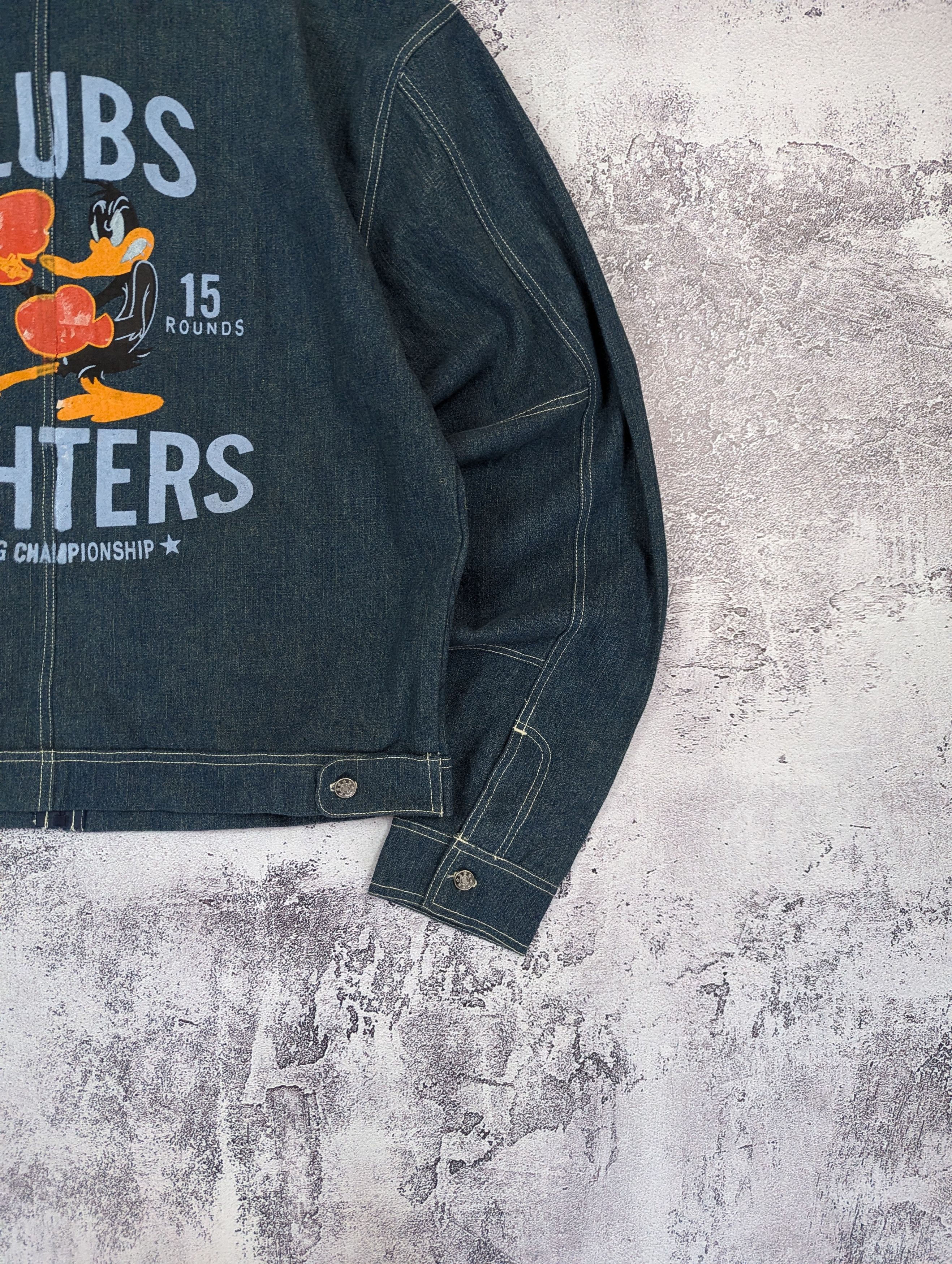 Vintage Vintage Clubs Fighters Boxing Denim Jacket Size L Size US L / EU 52-54 / 3 - 3 Thumbnail