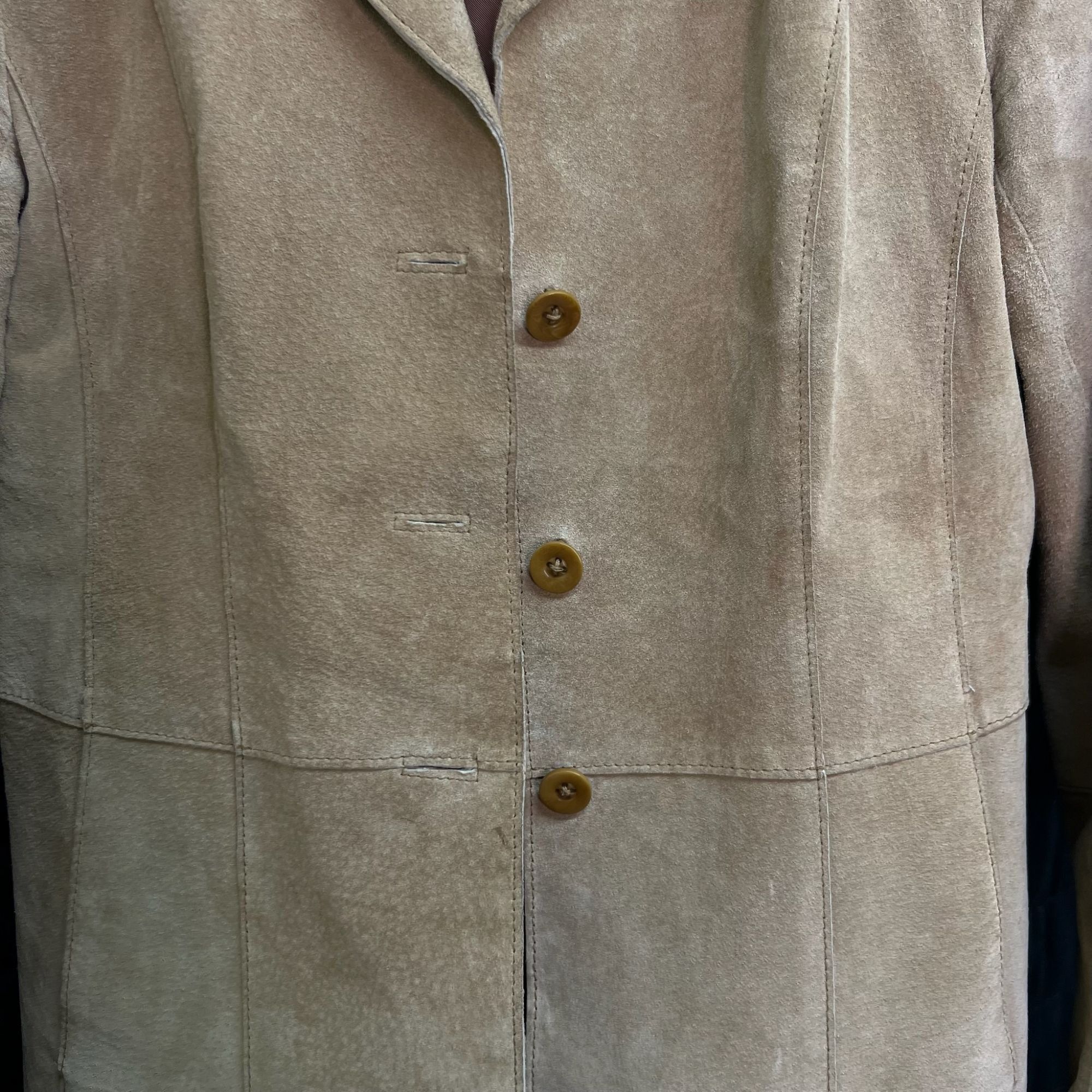 Other Anonymous John Carlisle Tan Suede Button-Up Blazer Jacket Wo Size S / US 4 / IT 40 - 4 Thumbnail