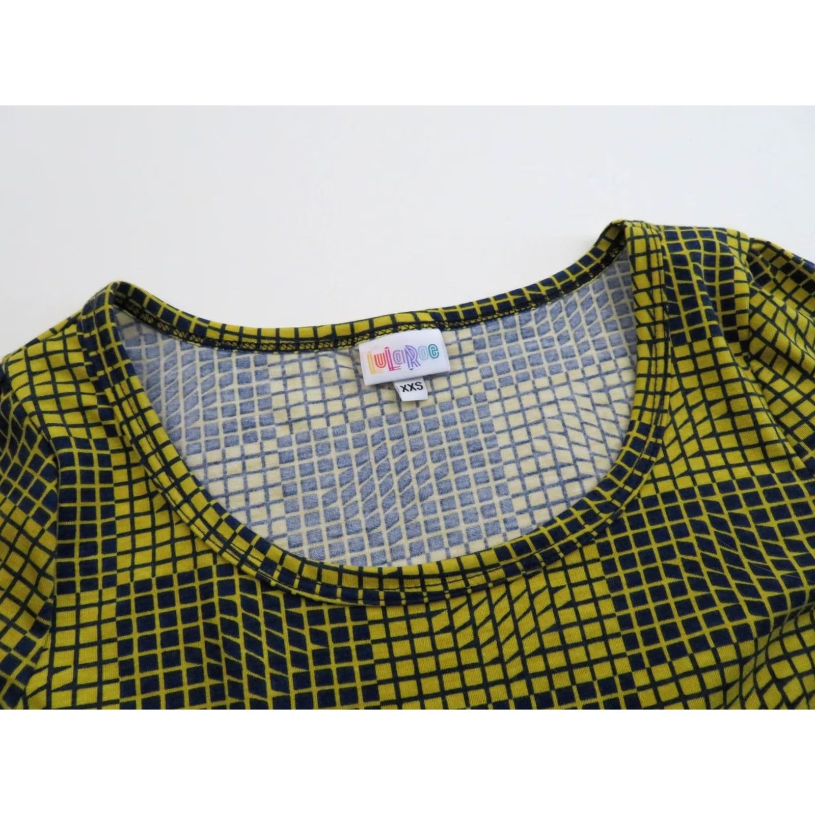 Vintage LuLaRoe Nicole Dress 2XS Blue Yellow Plaid Geometric Unicorn Fit & Flare Dress Womens 2XS Blue Yellow Plaid Geometric Unicorn 90s? Size XXS / US 00 / IT 34 - 6 Thumbnail