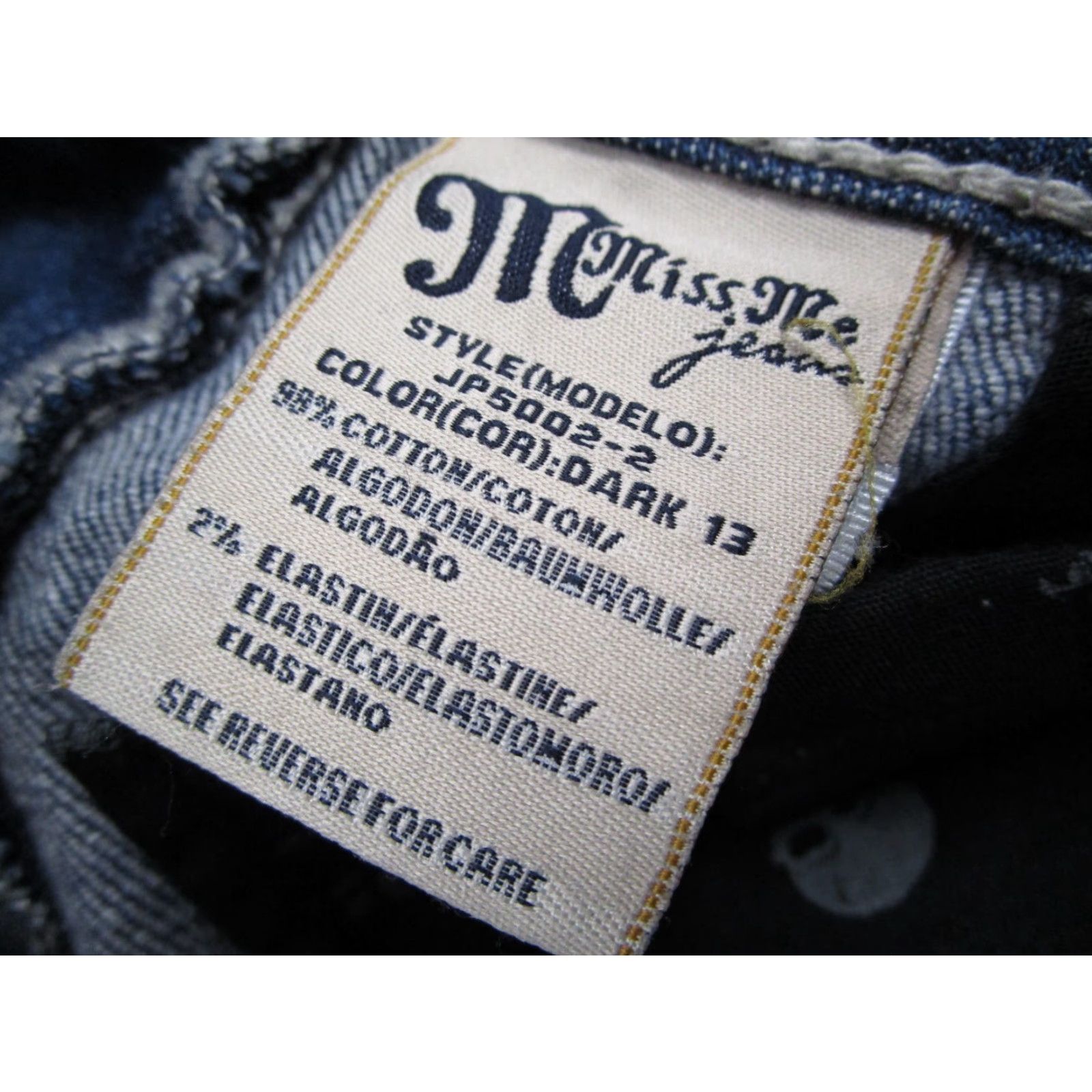 Miss Me Miss Me Jeans Women Blue Low Rise Bootcut 29 Regular 29x32 Denim Rhinestone Pockets JP5002-2 Bedazzled 5-Pocket Cowboy Retro Vintage Size 29" - 5 Thumbnail