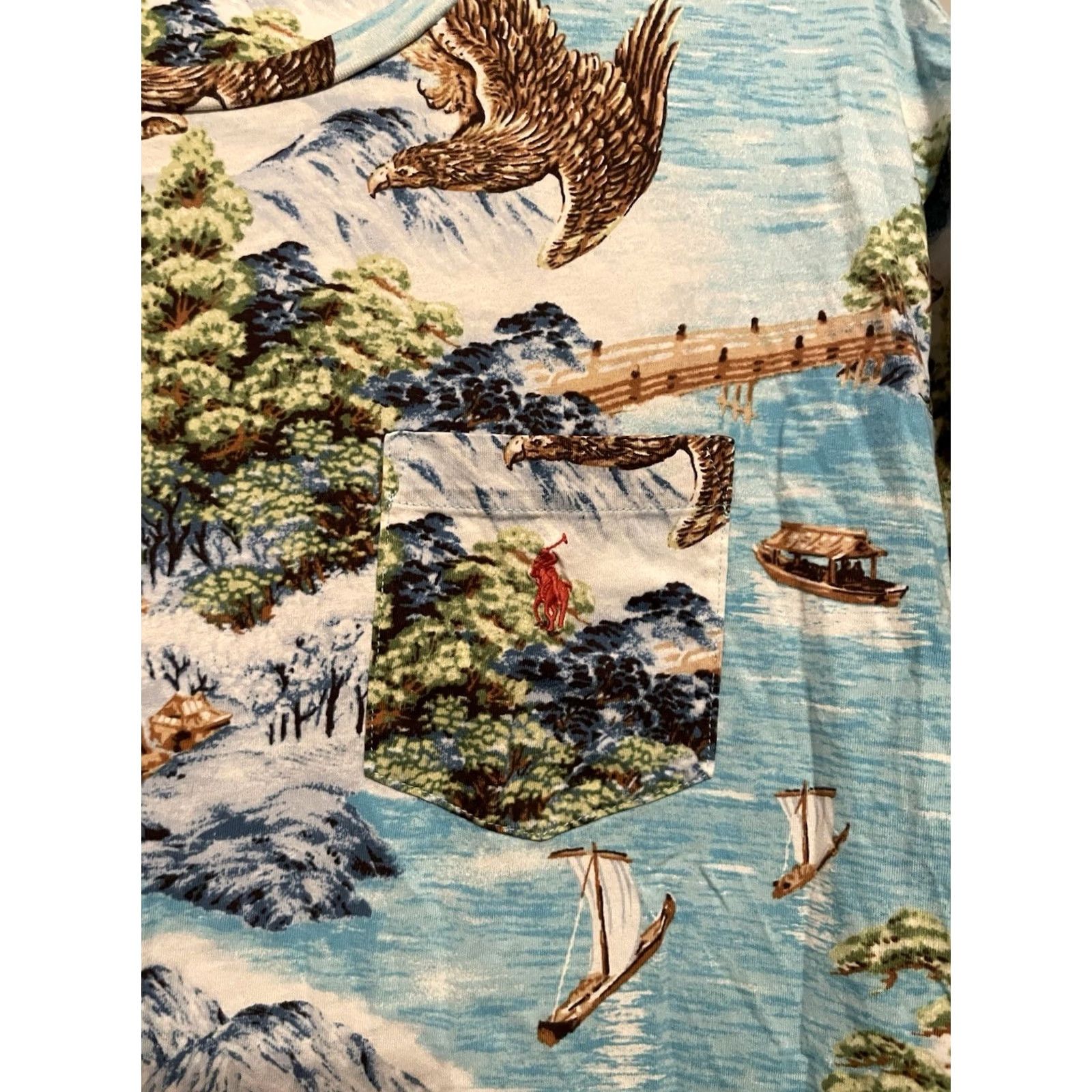 Polo Ralph Lauren Polo Ralph Lauren Shirt XL Mens Short Sleeve Hawaiian AOP Classic Fit Multicolor Cotton Seascape D338 Size US XL / EU 56 / 4 - 4 Thumbnail