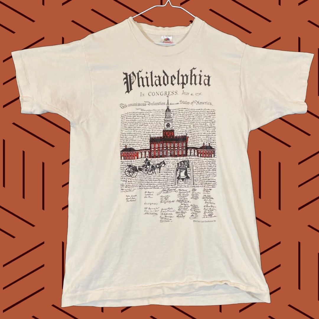 Fruit Of The Loom Vintage Fruit of the Loom Philadelphia Congress Shirt Mens M/L White Short Sleeve T-Shirt Logo American Size US M / EU 48-50 / 2 - 1 Thumbnail