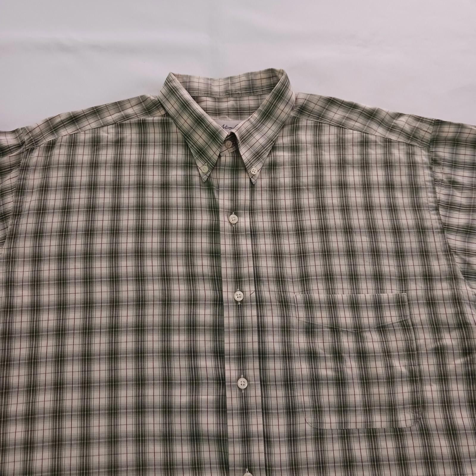 Designer Arturo Calle Men's Cotton Green/Beige Plaid Shirt XL Size US XL / EU 56 / 4 - 8 Thumbnail