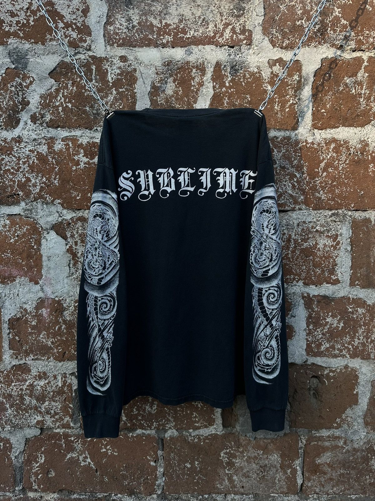 image of Band Tees x Sublime Skunk Records Dragon in Black, Men's (Size Large)