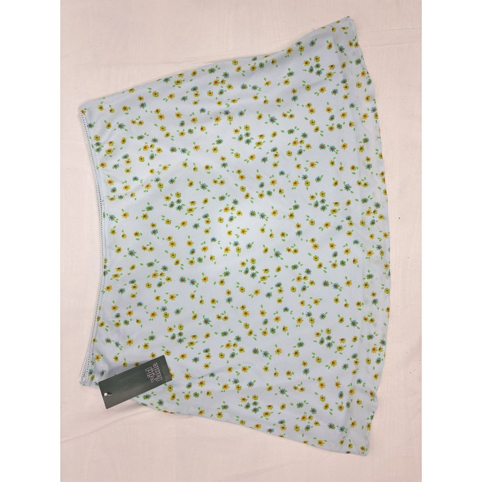 Target Basics NWT Wild Fable A Line Mini Skirt Light Aqua Blue Floral Sz L Size 32" / US 10 / IT 46 - 6 Thumbnail