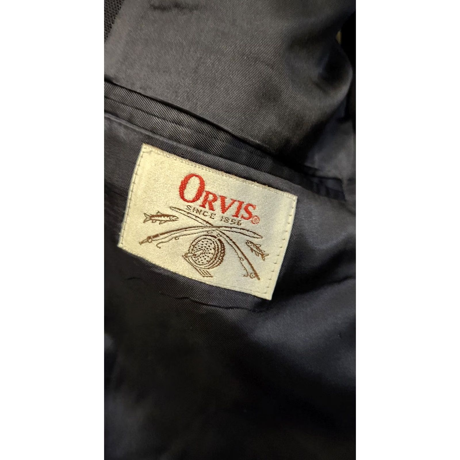 Orvis Orvis Blazer Sport Coat Mens 46 Navy Blue Wool Blend Gold Button USA Jacket Size 46R - 7 Thumbnail