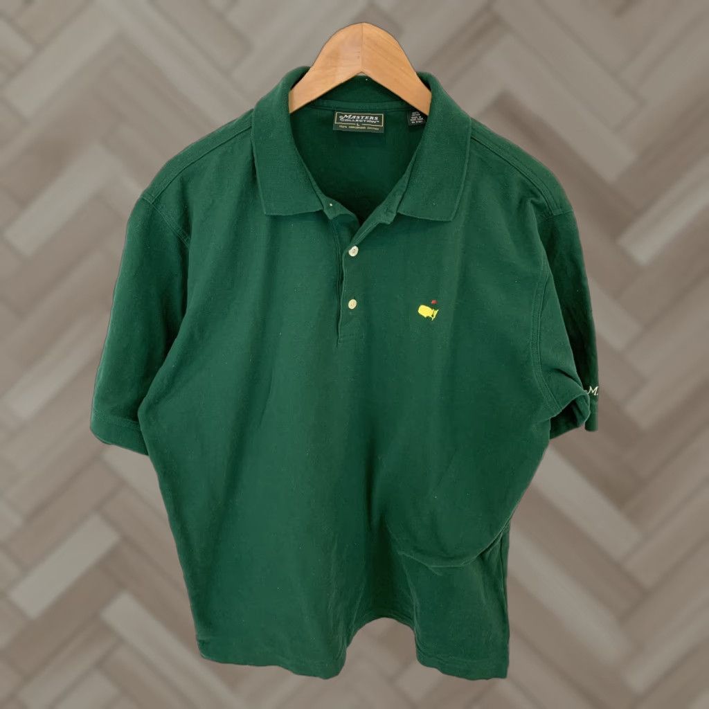 Vintage Masters Polo Shirt Golf 100% Cotton Short Sleeve Men Large Green Polo Rugby Button-Up Embroidered Shirt Size US L / EU 52-54 / 3 - 1 Thumbnail