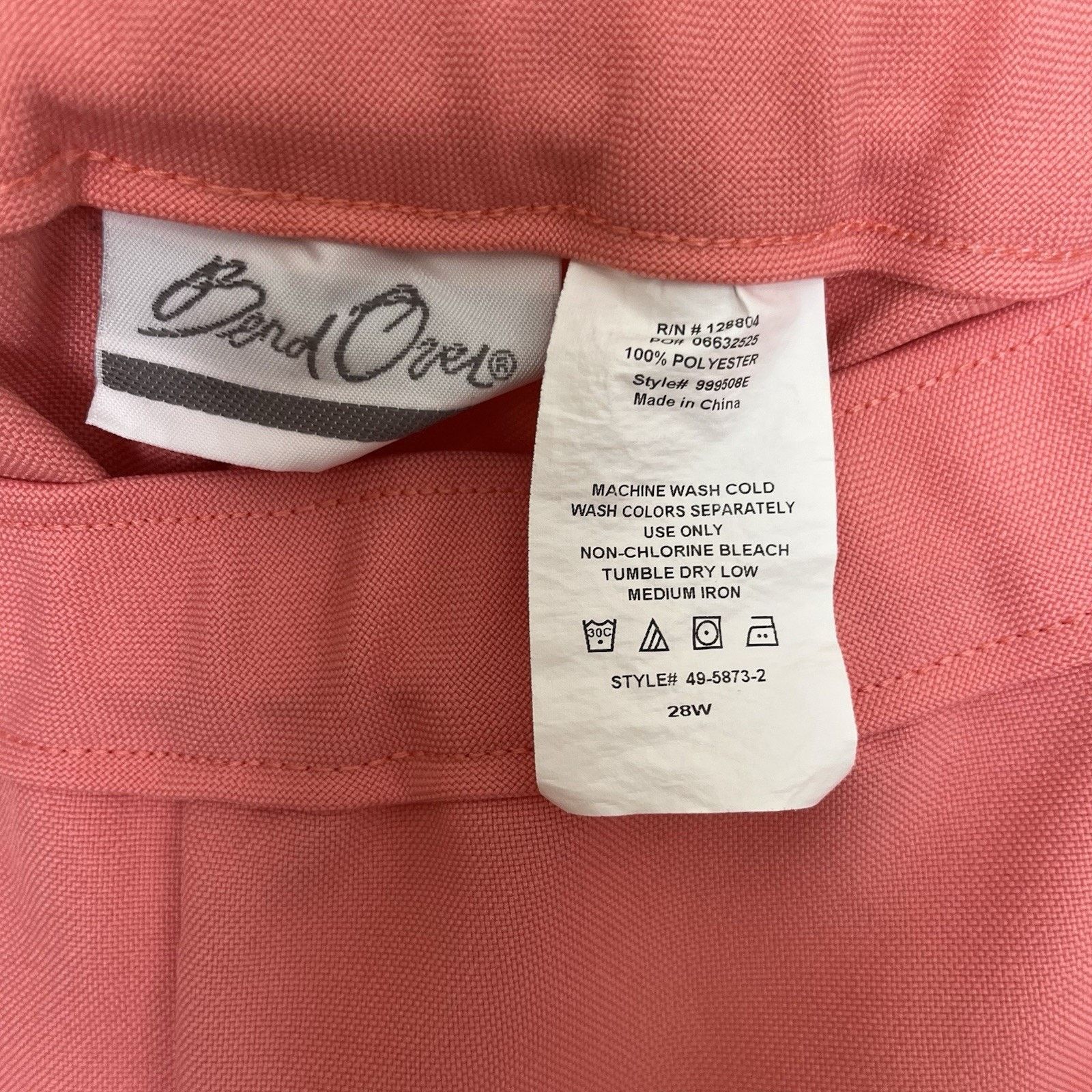 Vintage Bend Over | Coral Pink Elastic Waist Cropped Pants Vtg 28W Size 42" / US 20 - 5 Thumbnail