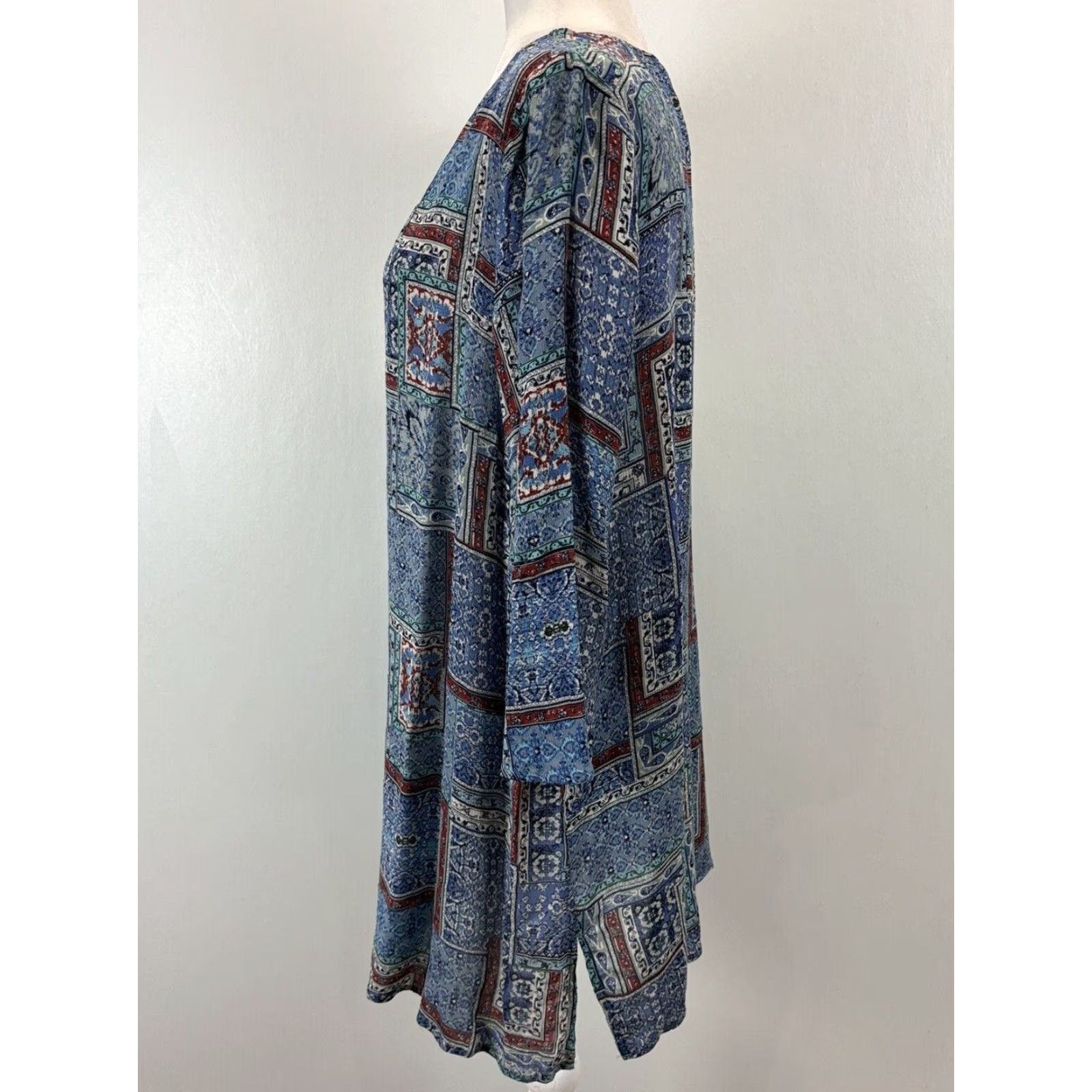 J. Jill J. Jill Multicolor Patchwork Print Tunic Top Womens Medium Lightweight Rayon Size M / US 6-8 / IT 42-44 - 2 Thumbnail