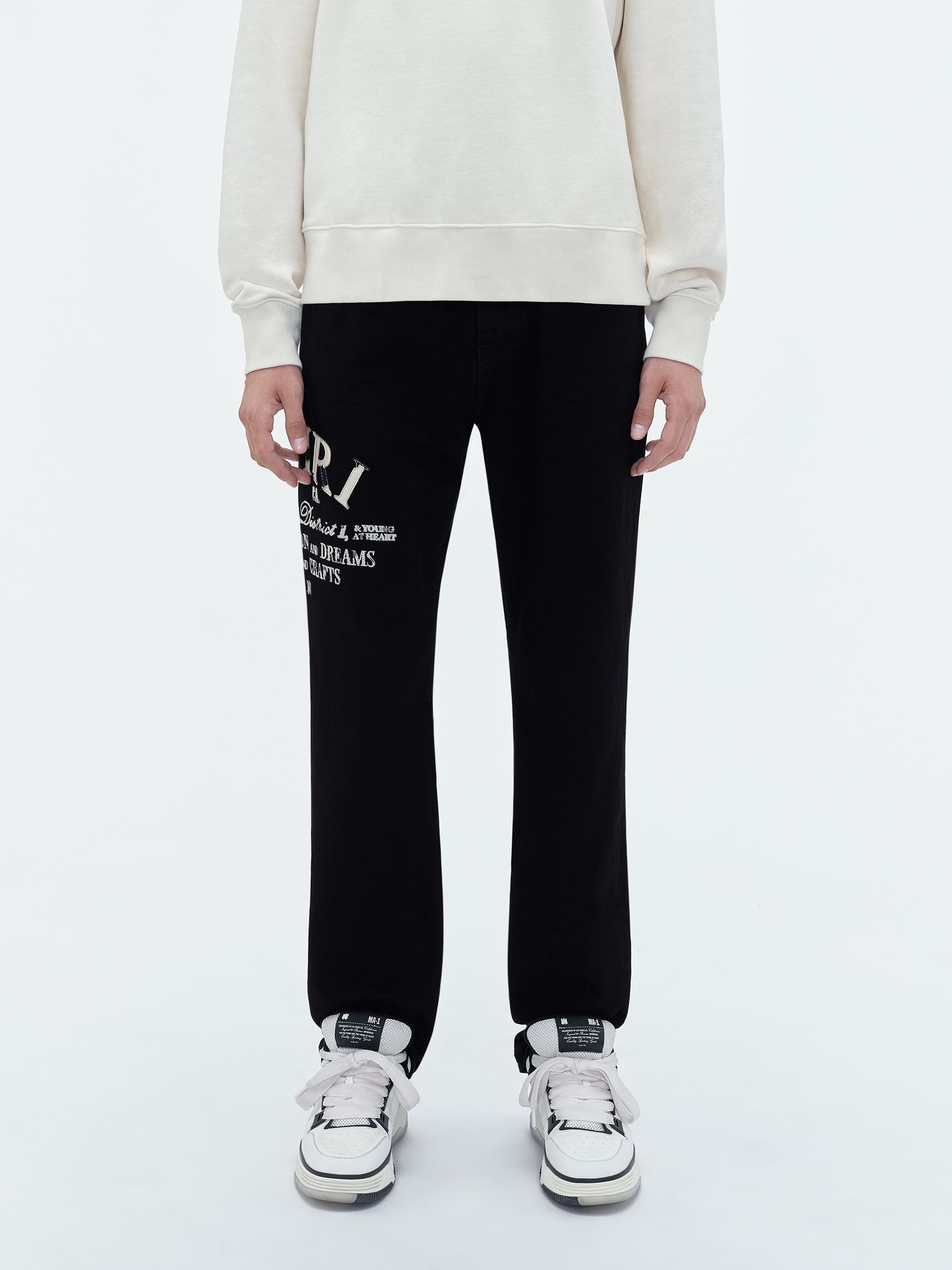 Amiri o1y0525 Logo Denim Pant in Black Size US 31 - 2 Thumbnail