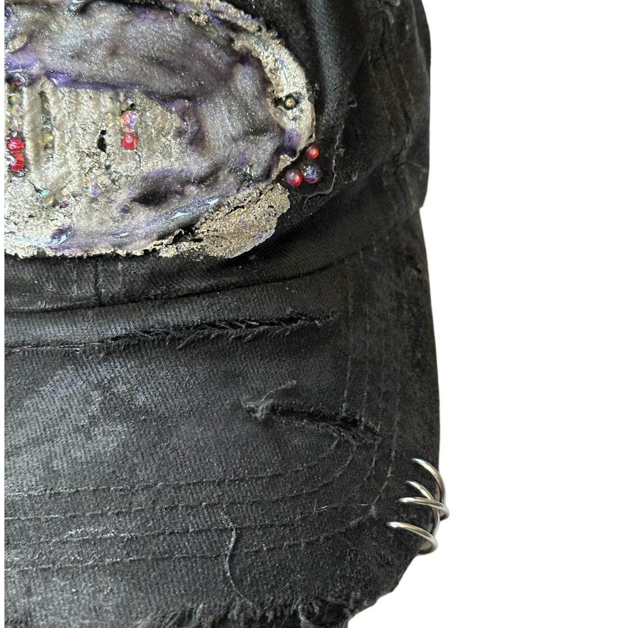 Other ASTROBOI* 'Cosmos' Black Distressed Metallic Rhinestone Hat Size ONE SIZE - 4 Thumbnail