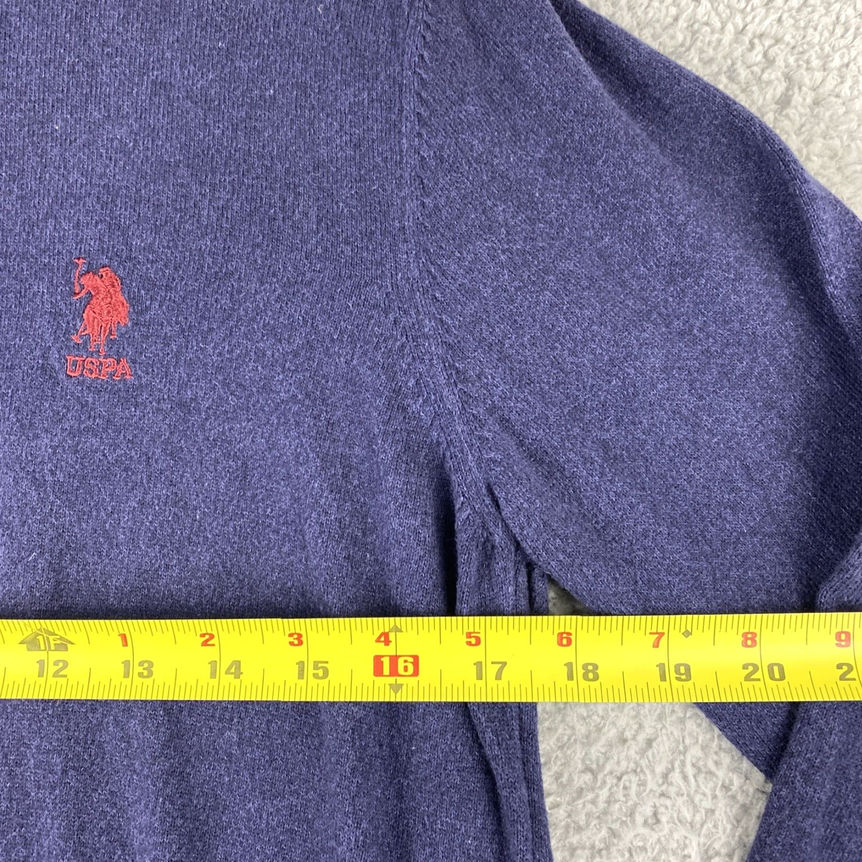 Vintage VINTAGE US Polo Assn. Sweater Long Sleeve Crew Neck Cable-Knit 100% Cotton Blue Size S Men Pullover 1/4 Zip Logo Golf Size US S / EU 44-46 / 1 - 5 Thumbnail
