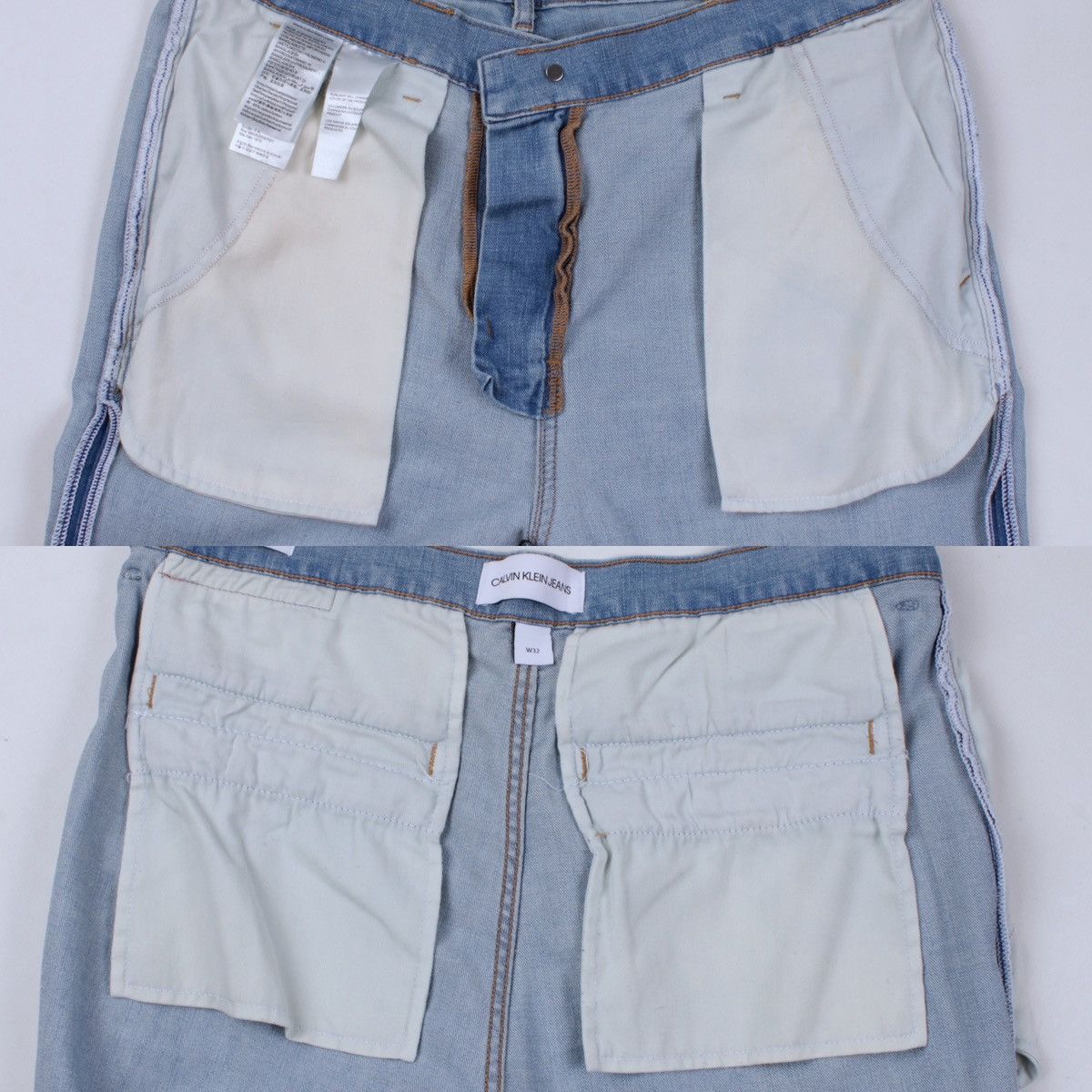 Calvin Klein × Designer Calvin Klein Jeans Light Blue Slim Taper Chino Style Jeans Size US 32 / EU 48 - 20 Thumbnail