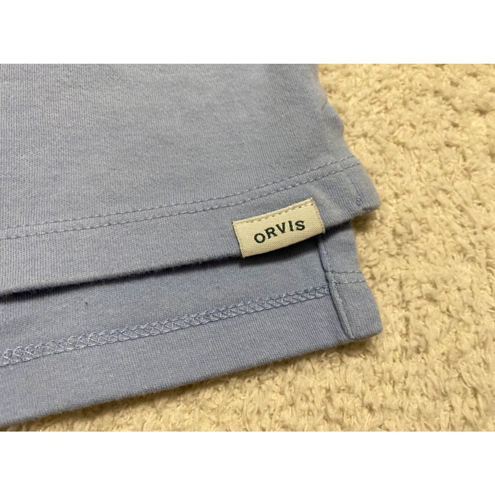 Orvis Orvis Womens Shirt Small V-Neck 3/4 Sleeve Pullover Solid Blue Cotton Blouse Womens Size S / US 4 / IT 40 - 4 Thumbnail