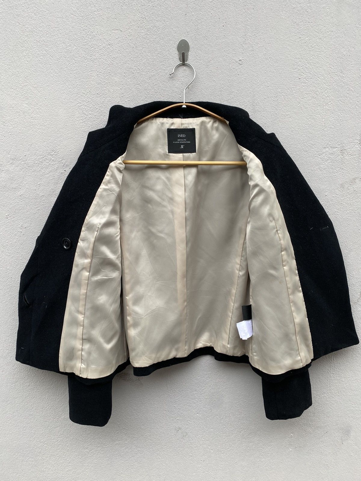 Designer × Yohji Yamamoto INÉD Flandre Minamiaoyama Big Collar Wool Coat Nice Design Size M / US 6-8 / IT 42-44 - 3 Thumbnail