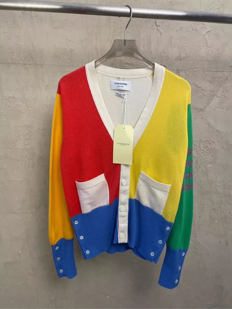 Thom Browne Thom Browne size1 Colorful patchwork cashmere sweater Size US S / EU 44-46 / 1 - 1 Thumbnail