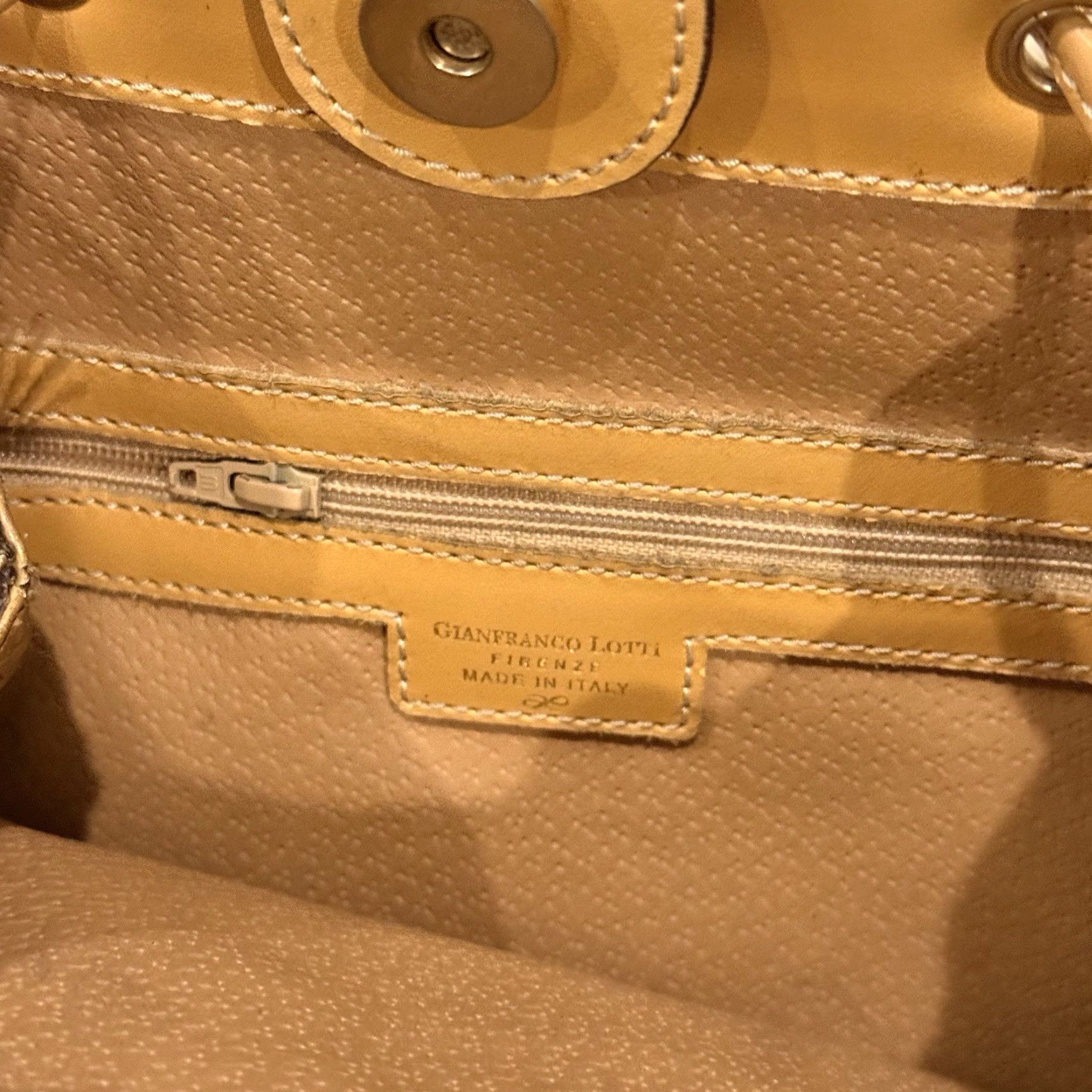 Vintage VINTAGE GIANFRANCO LOTTI Monogram Leather Shoulder Bag Backpack Women Beige Exterior Leather Monogram Vintage Shoulder Bag Womens Size ONE SIZE - 5 Thumbnail