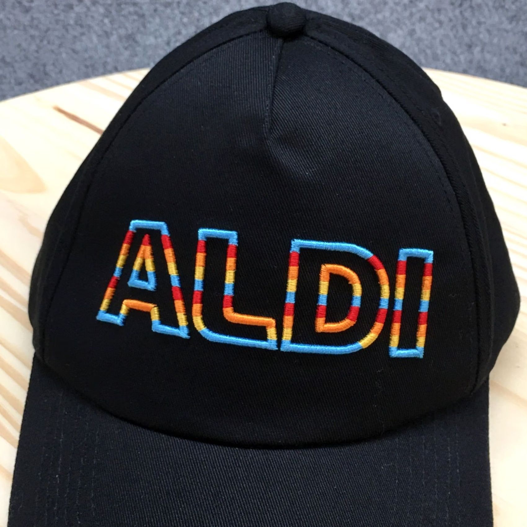 Vintage Aldi Gear Baseball Cap Black OSFA Adjustable Curved Brim Embroidered Unisex Size ONE SIZE - 4 Thumbnail