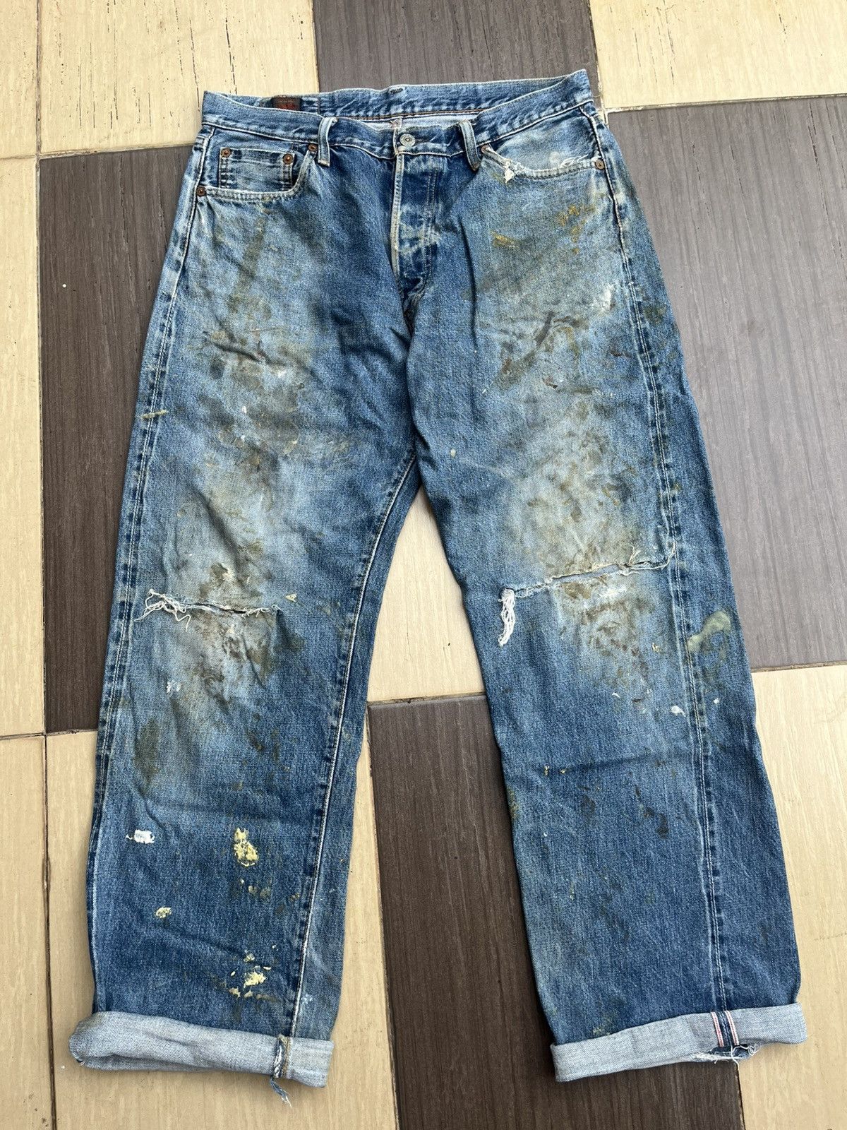 Japanese Brand Salty dog distressed denim Size US 32 / EU 48 - 1 Thumbnail