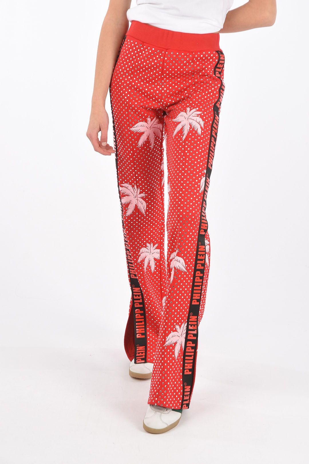 Philipp Plein og1mm0824 Rhinestone Embellished Jogging Bootcut Pants Size 28" / US 6 / IT 42 - 1 Thumbnail