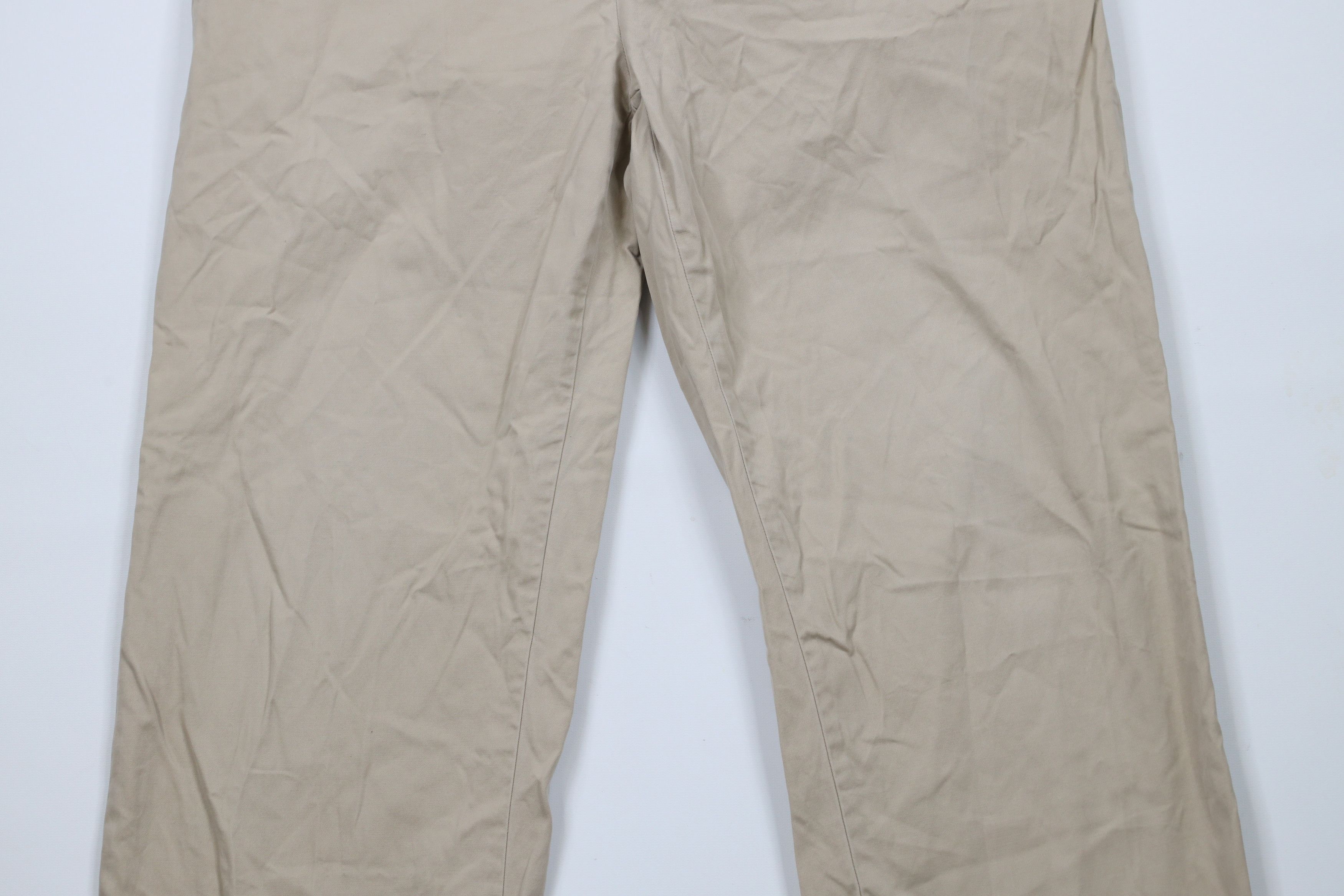 Ralph Lauren × Vintage Vintage 90s Ralph Lauren Wide Leg Chino Pants Cotton Beige Size US 33 - 3 Thumbnail