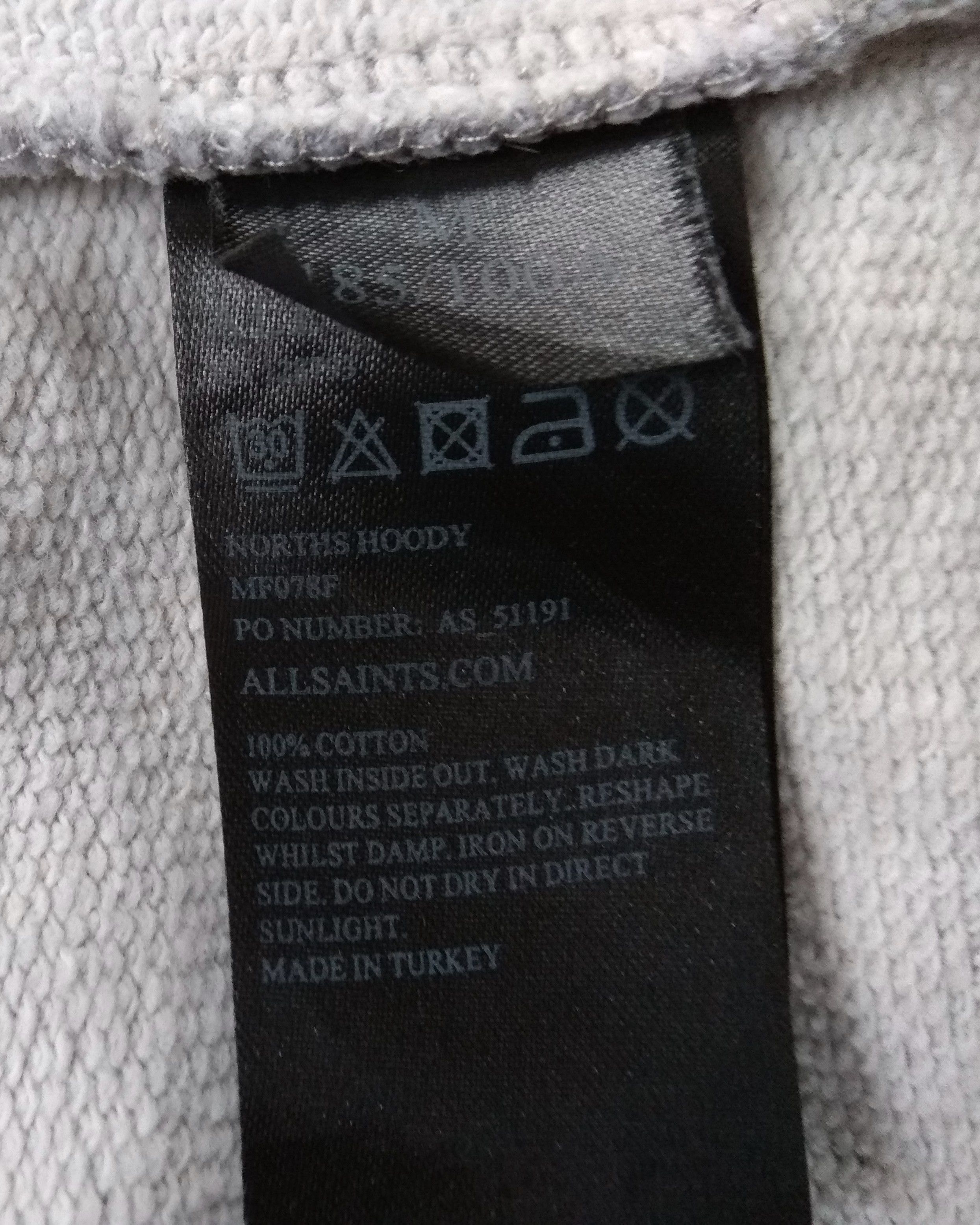 Allsaints AllSaints Norths Hoodie Side Zip Sweatshirt sz M Size US M / EU 48-50 / 2 - 10 Thumbnail