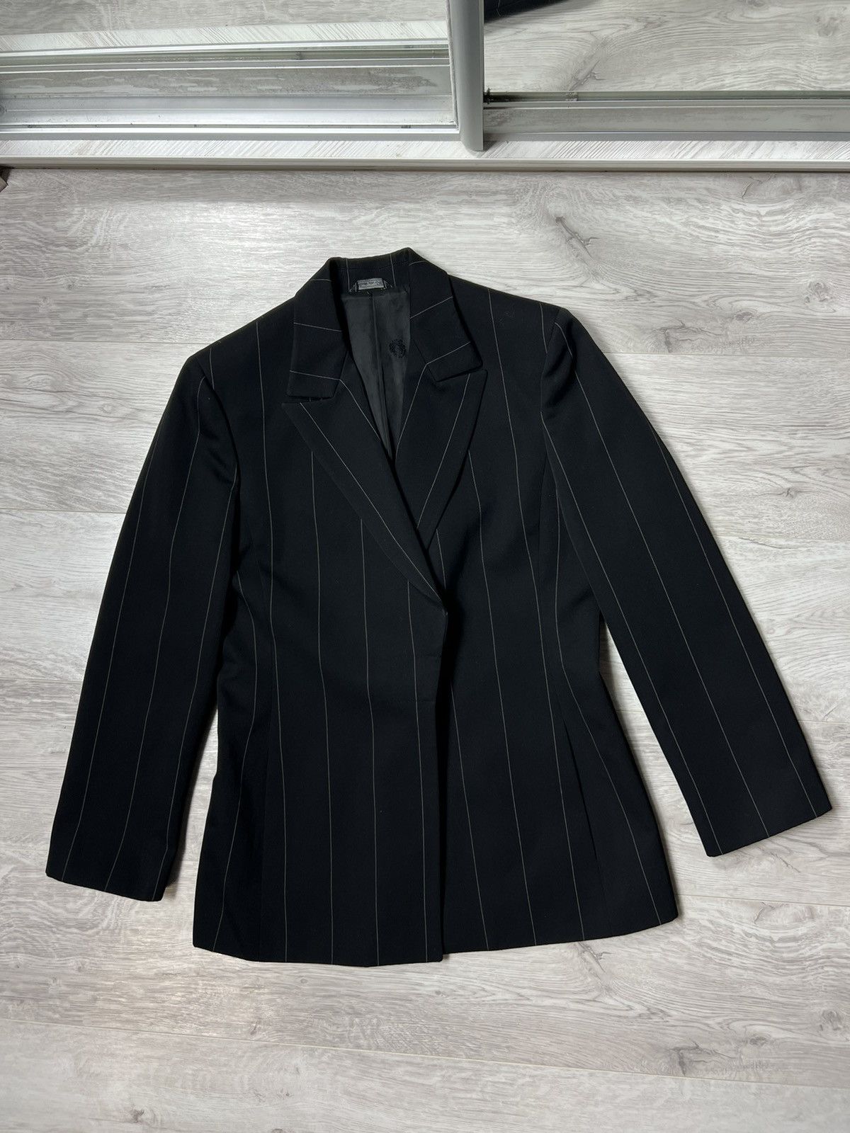 Versace Vintage 80s Gianni Versace Couture Striped Blazer Jacket Size M / US 6-8 / IT 42-44 - 1 Thumbnail
