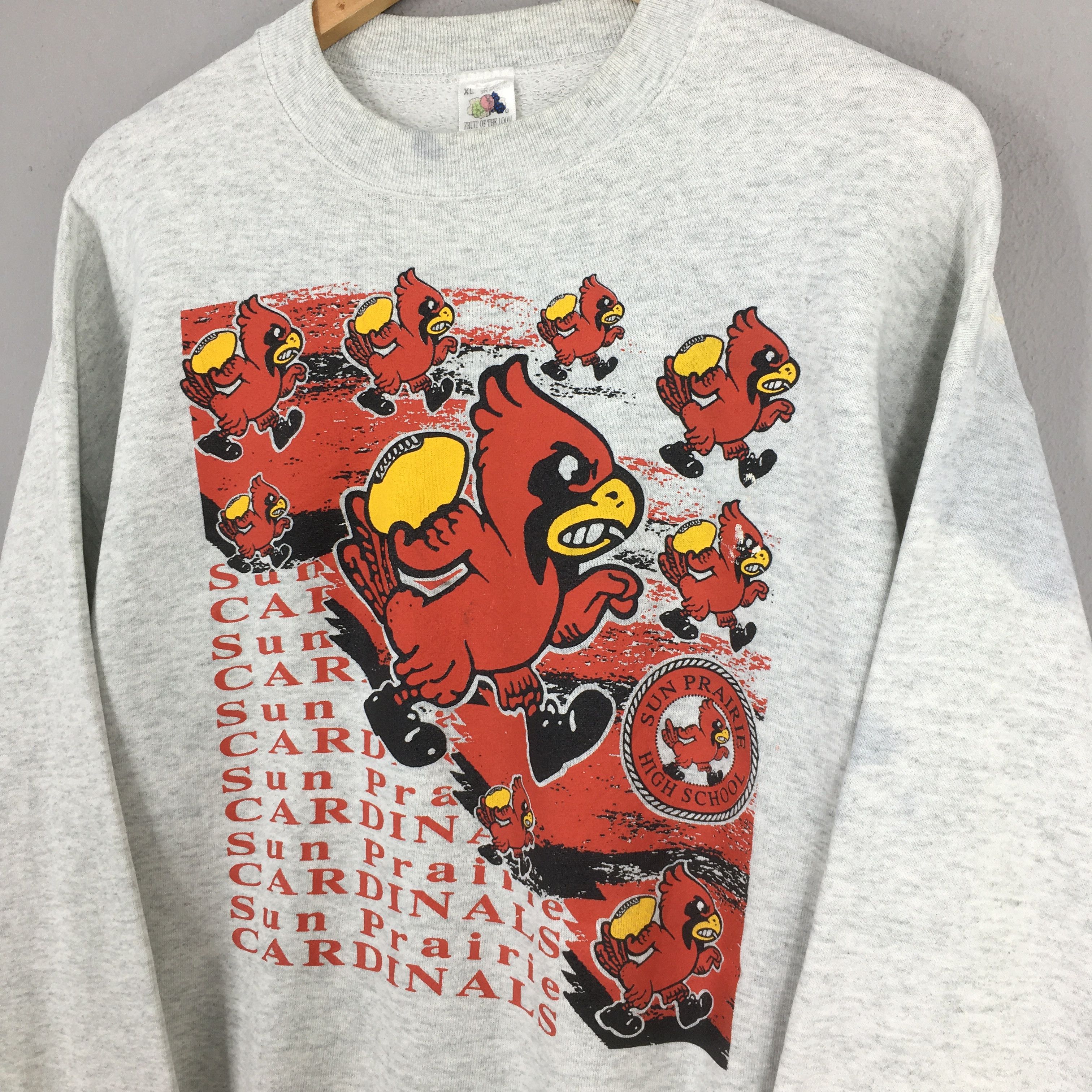 Vintage Vintage 90s Sun Prairie Cardinals Gray Sweatshirt XLarge Size US XL / EU 56 / 4 - 3 Thumbnail