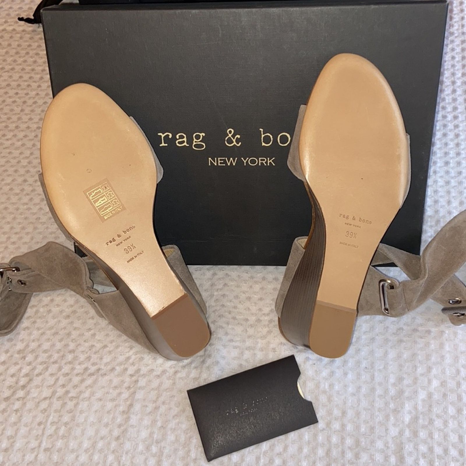 Rag & Bone NEW! rag & bone DAMIAN Wedge 39.5 Gray Leather Heels Sandal Size US 8.5 / IT 38.5 - 9 Thumbnail