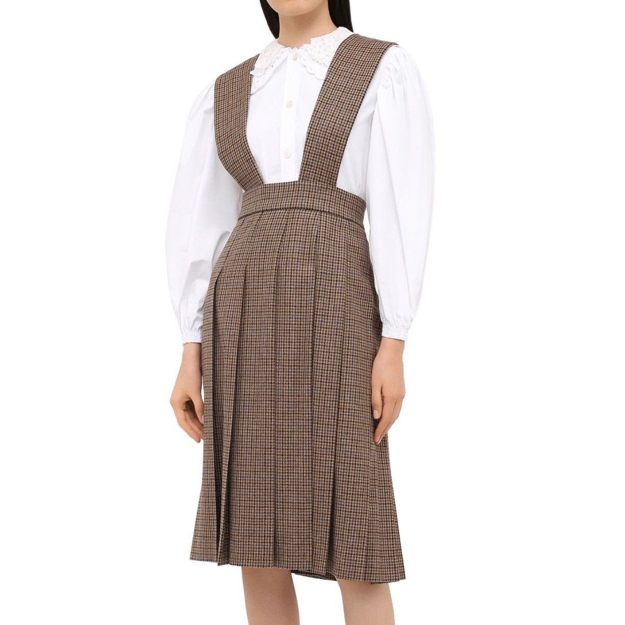 Miu Miu Houndstooth wool overall skirt NWT Size S / US 4 / IT 40 - 2 Thumbnail