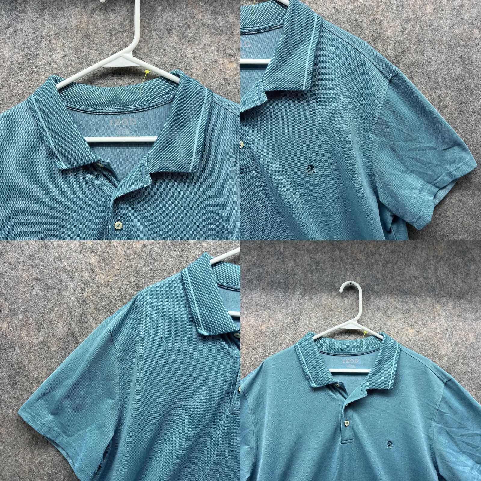 Izod VINTAGE IZOD Polo Shirt Men 2XL Blue Logo Golf Casual Short Sleeve Str 50 31in Size US XXL / EU 58 / 5 - 8 Thumbnail