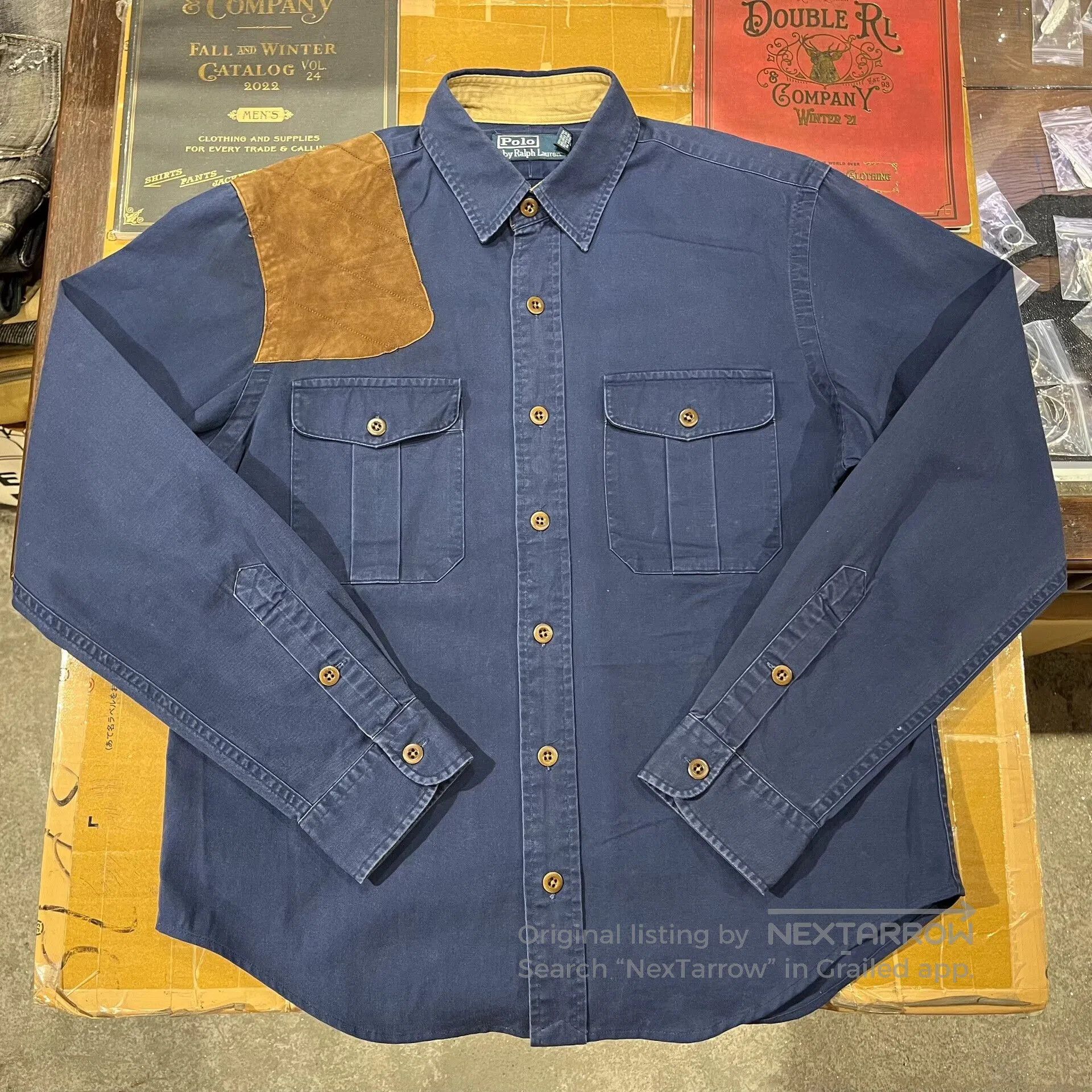 RRL Ralph Lauren Double RL Ralph Lauren Leather Patchwork Shirt. Size US M / EU 48-50 / 2 - 1 Thumbnail