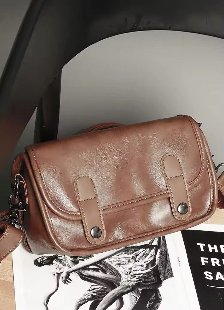 Leather Retro Leather Shoulder Bag Size ONE SIZE - 3 Thumbnail