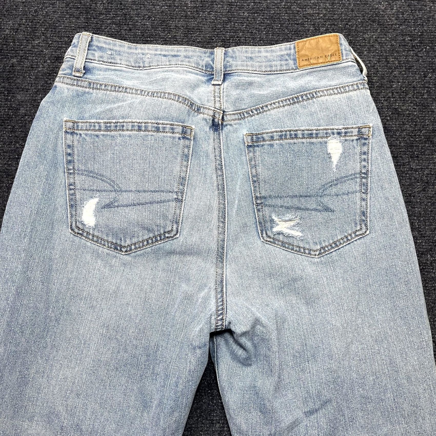 American Eagle Outfitters American Eagle Outfitters Jeans Womens 4 Light Wash High Rise Distressed Relaxed Straight Jeans Size 27" / US 4 / IT 40 - 4 Thumbnail
