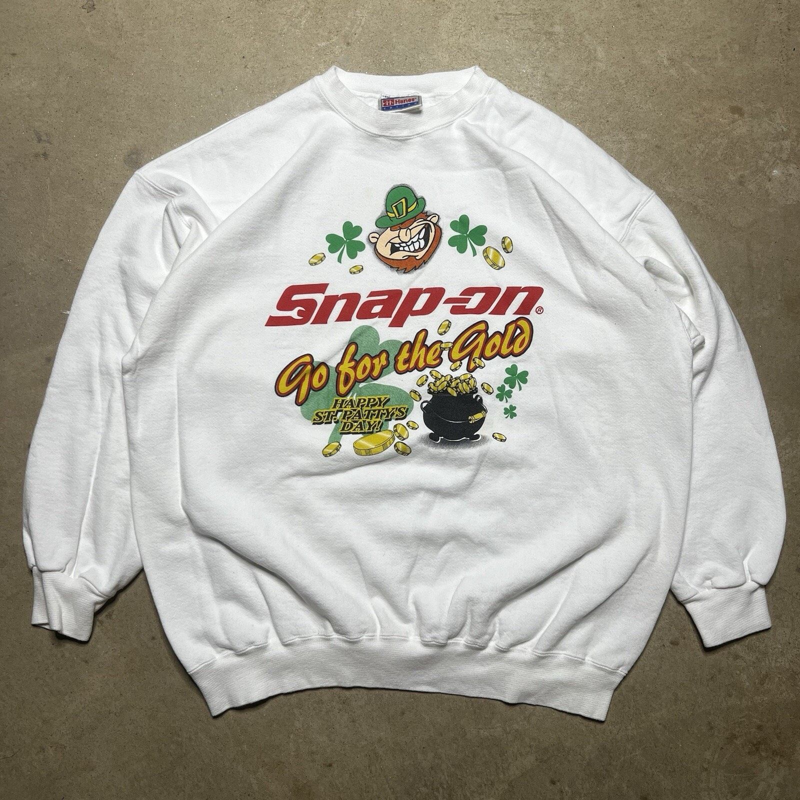 Vintage Vintage Snap On For The Gold St Patrick’s Day Sweatshirt XL Size US XL / EU 56 / 4 - 1 Thumbnail