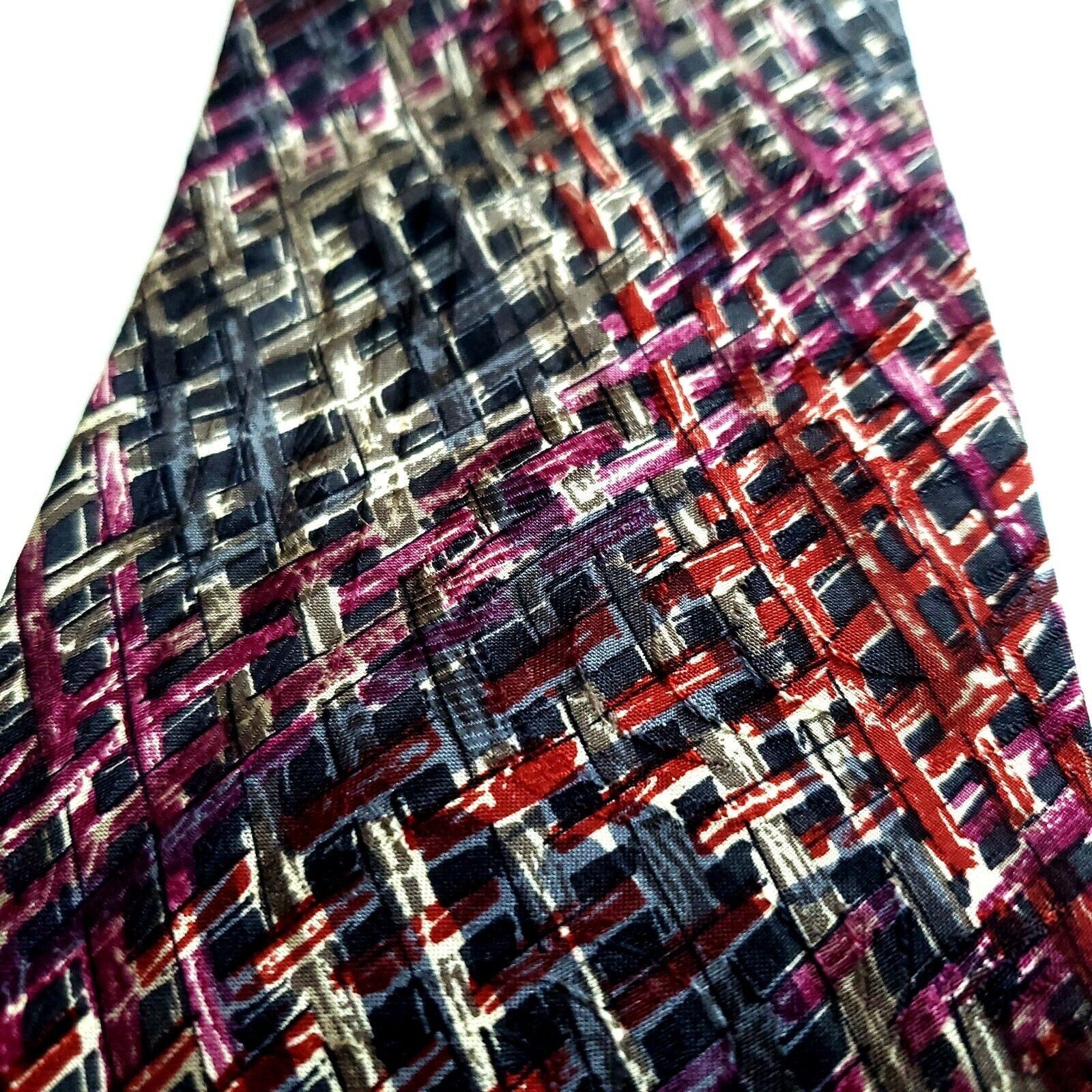 Henry Grethel Henry Grethel Red Purple Green Print Abstract Short Wide Sil Size ONE SIZE - 2 Thumbnail