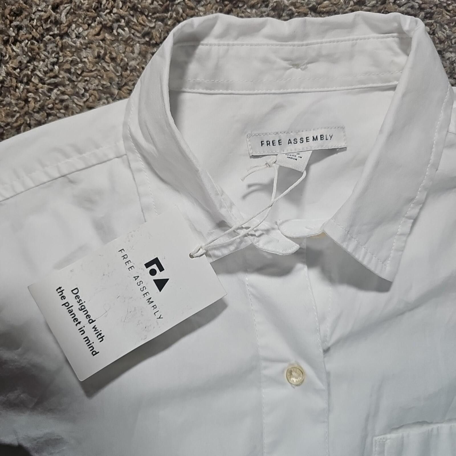 Other Free Assembly XS NWT NWD Shirt Dress White Size XS / US 0-2 / IT 36-38 - 2 Thumbnail