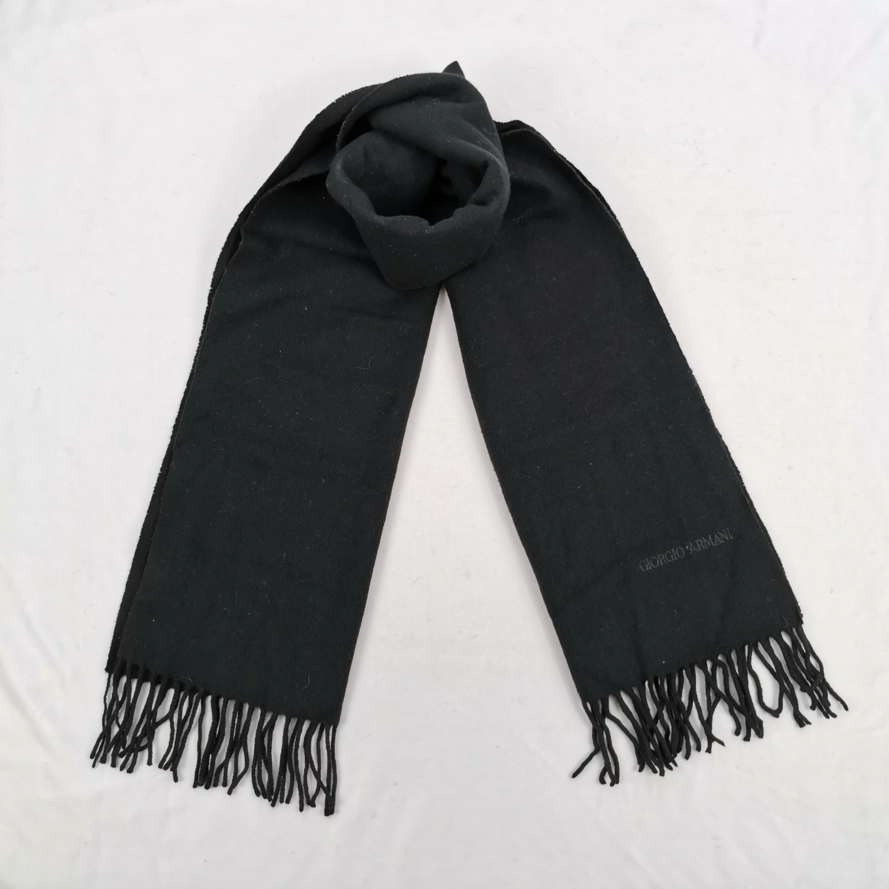 Giorgio Armani Vintage Giorgio Armani Scarf Wool Fringe Winter Scarves - . Size ONE SIZE - 1 Thumbnail