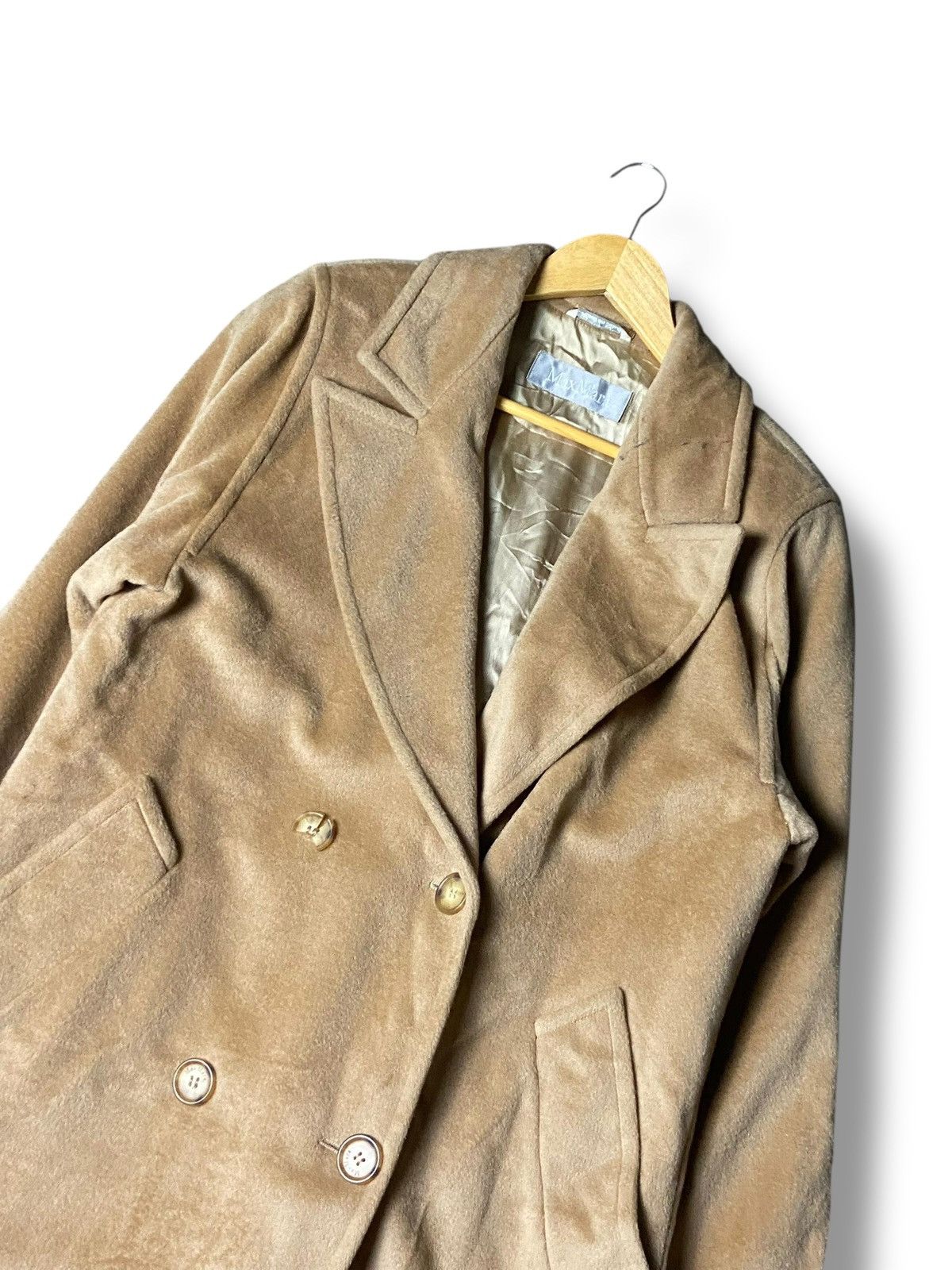 Japanese Brand Max Mara Double Breasted Wool Camel Blend Coat (159) Size XS / US 0-2 / IT 36-38 - 8 Thumbnail