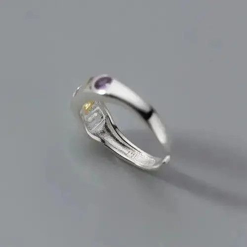 Other Colorful Gemstone Adjustable Silver Ring Size ONE SIZE - 6 Thumbnail