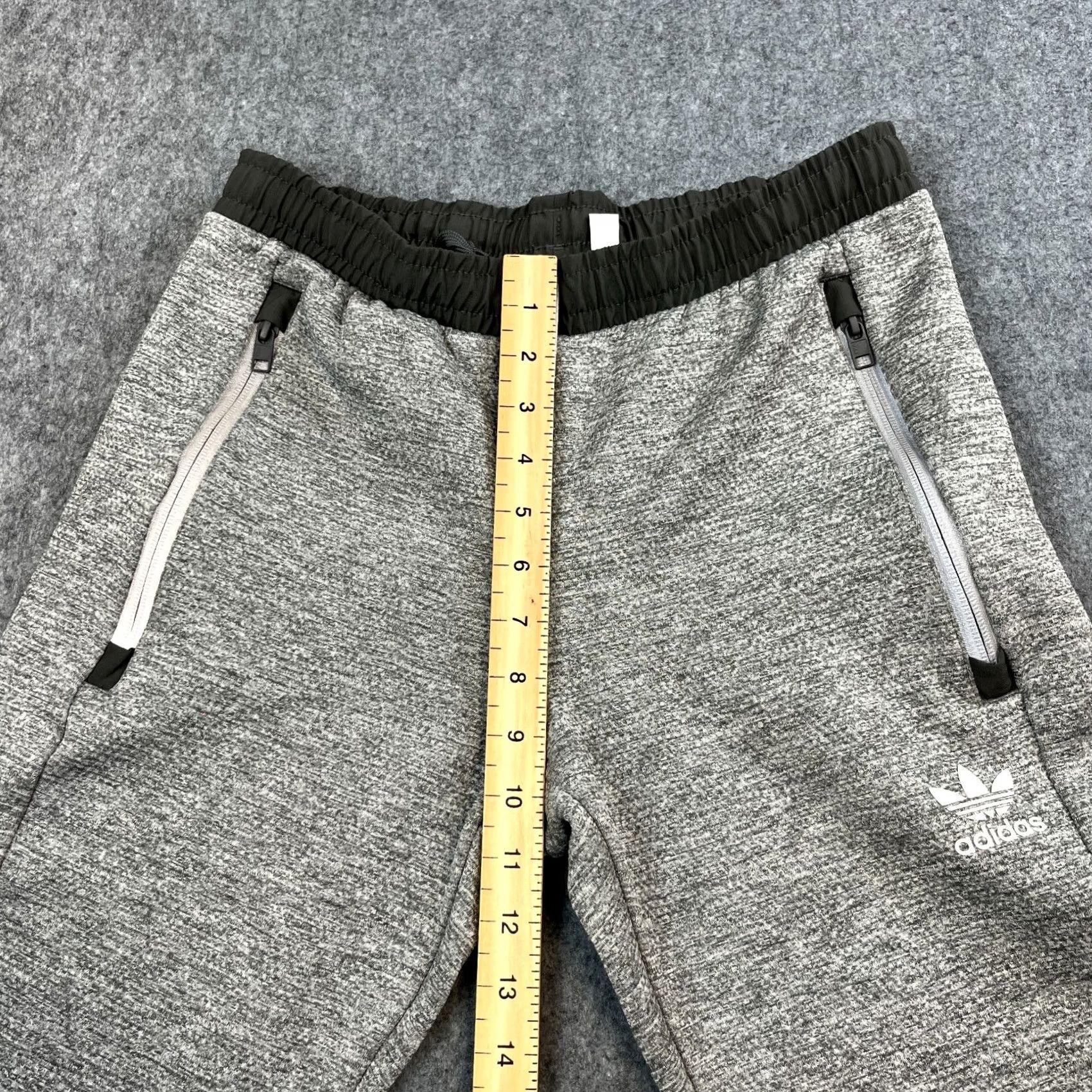 Adidas Adidas Mens Track Pants Sweat Joggers Small S Grey Black Zip Pockets Size US 29 - 5 Thumbnail
