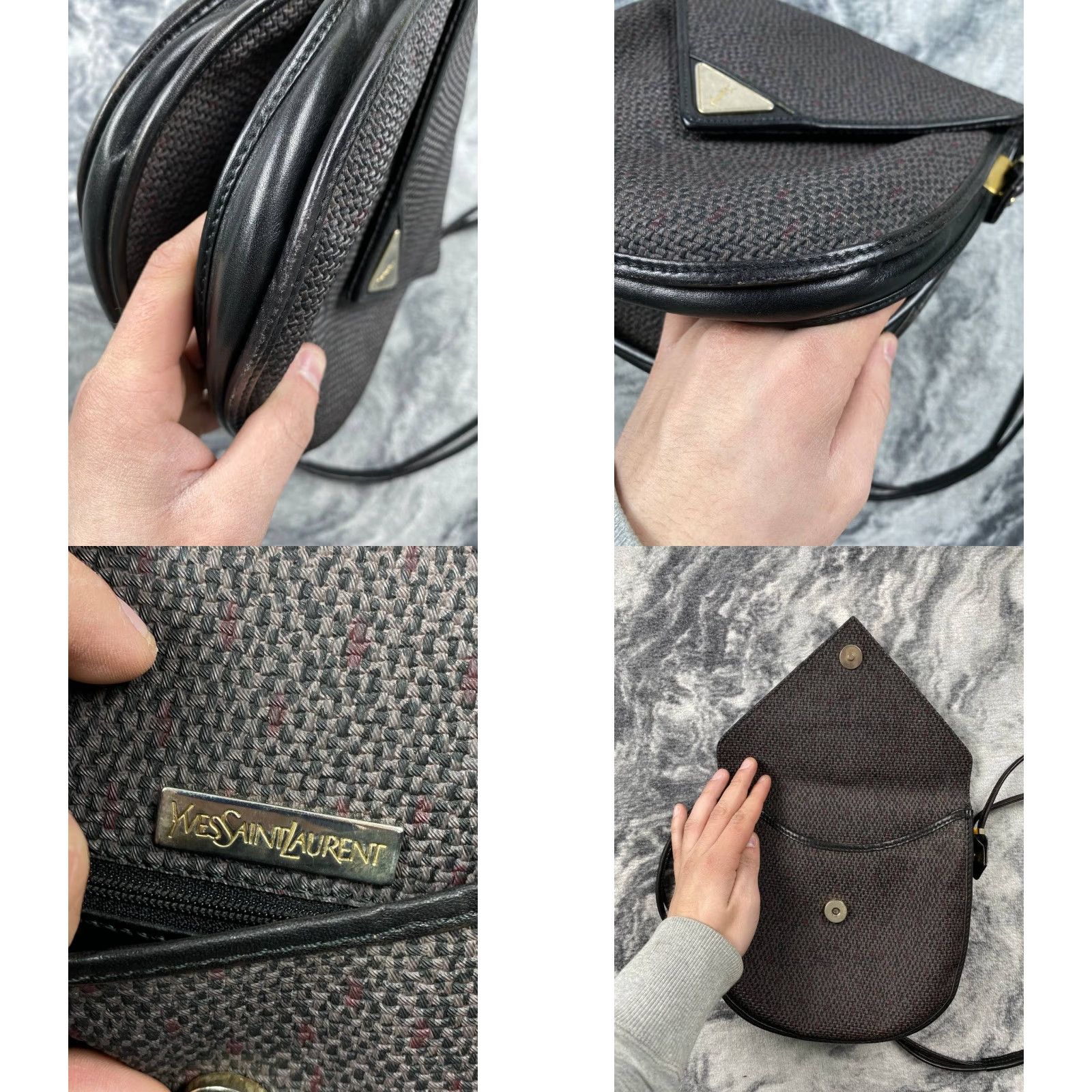 Yves Saint Laurent Yves Saint Laurent YSL Shoulder Bag Metal Logo Women Black Small Leather Gold-Plated Hardware Size ONE SIZE - 9 Thumbnail