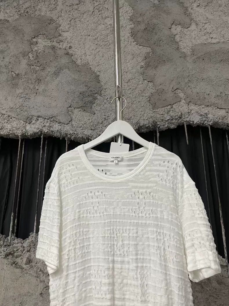 Chanel Chanel White Hollow Logo Short Sleeve Top -2505 Size US M / EU 48-50 / 2 - 3 Thumbnail